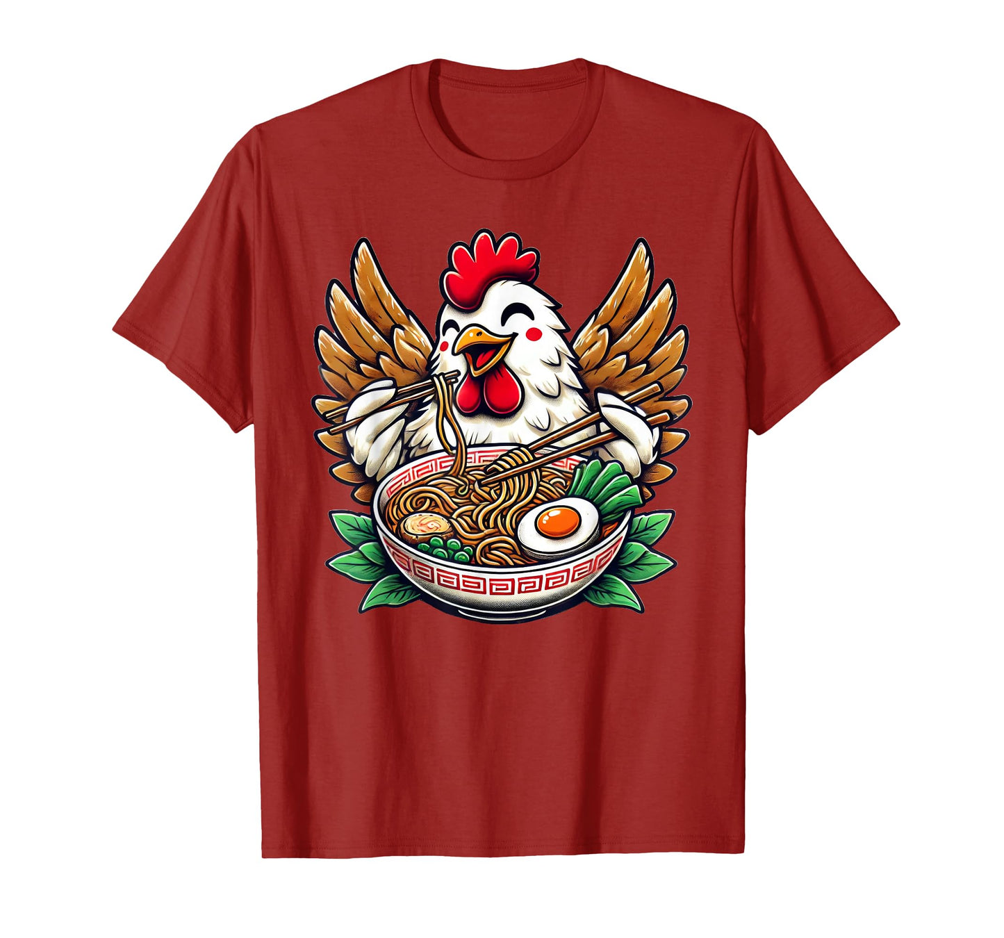 Kawaii Chicken Eating Ramen Noodles T-Shirt