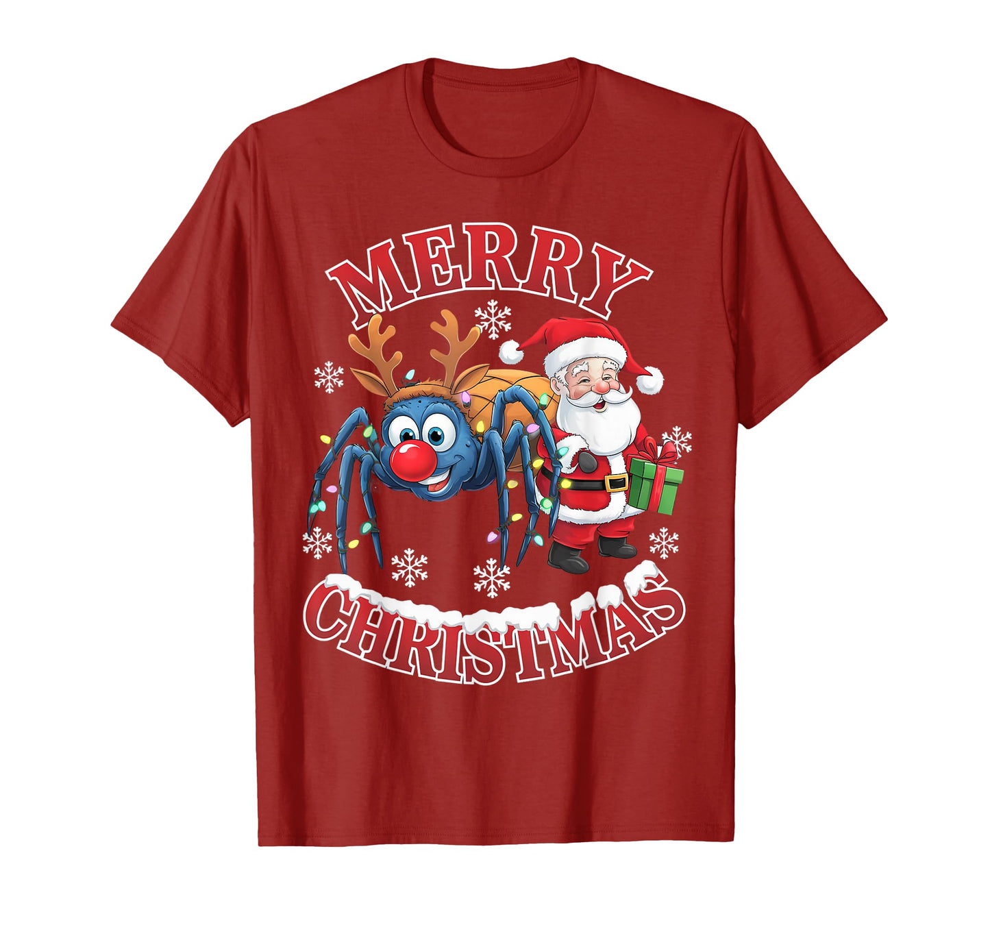 Cute Xmas Spider Santa on Spider Christmas T-Shirt