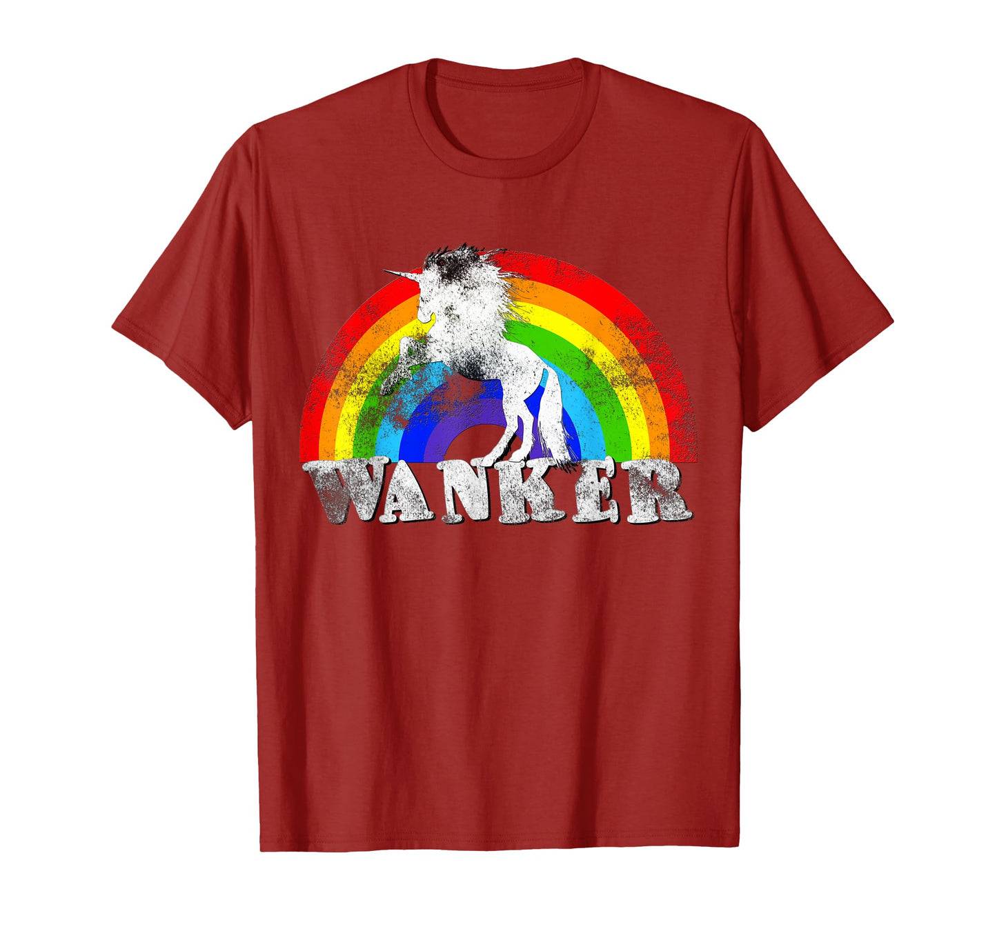 Unicorn Wanker T Shirt - Funny Rainbow T-shirt Tee T-Shirt