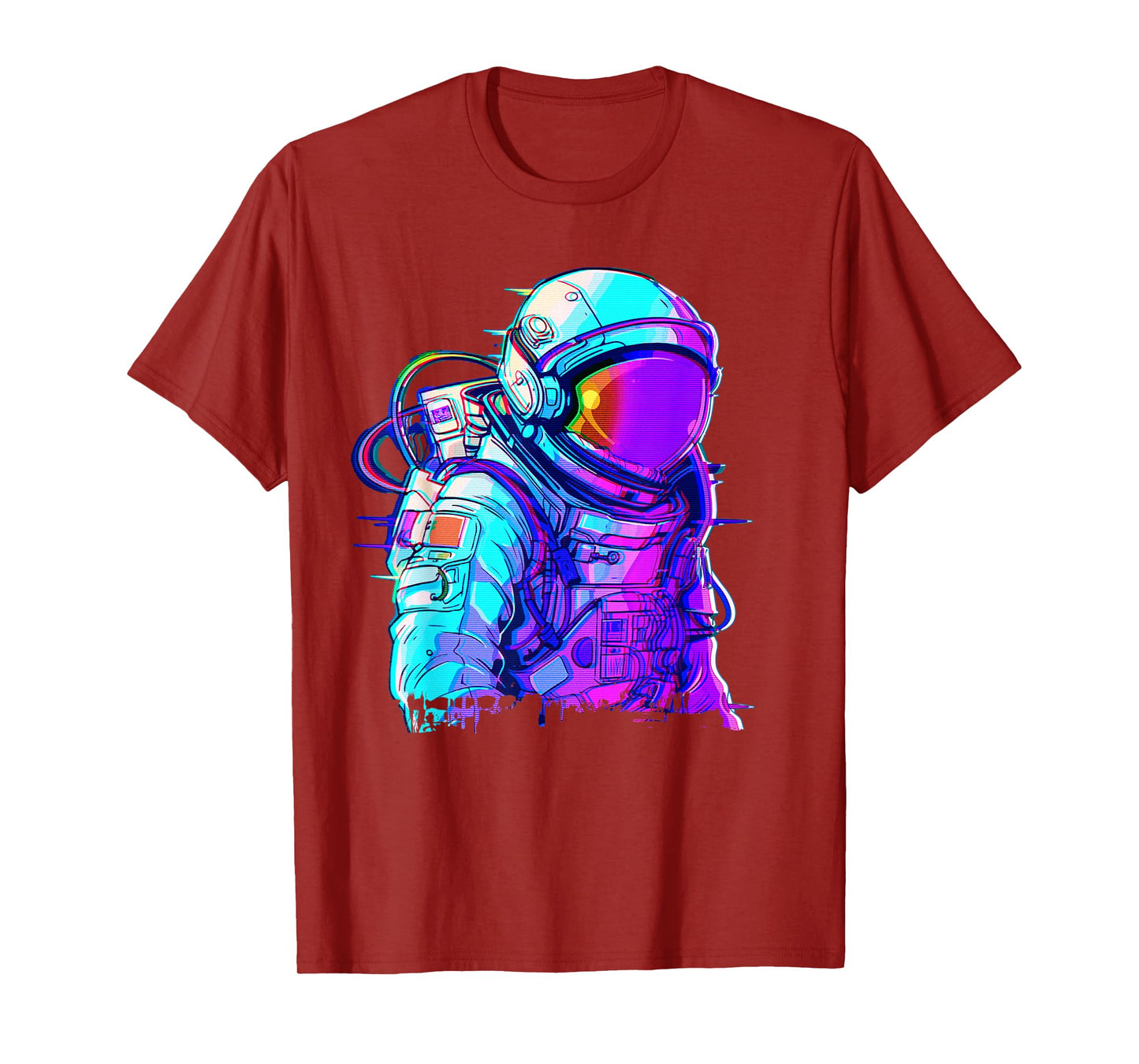 Cyber Astronaut Vaporwave Aesthetic Galaxy Art Space Man- T-Shirt