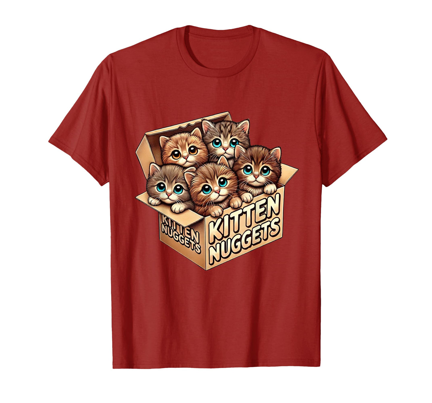 Kitten Nuggets Food Pun Cat Lover Gifts Chicken Nuggets Tea Men Women Kids T-Shirt