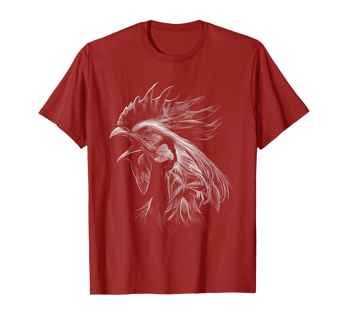 Crowing Rooster Drawing Love T-Shirt