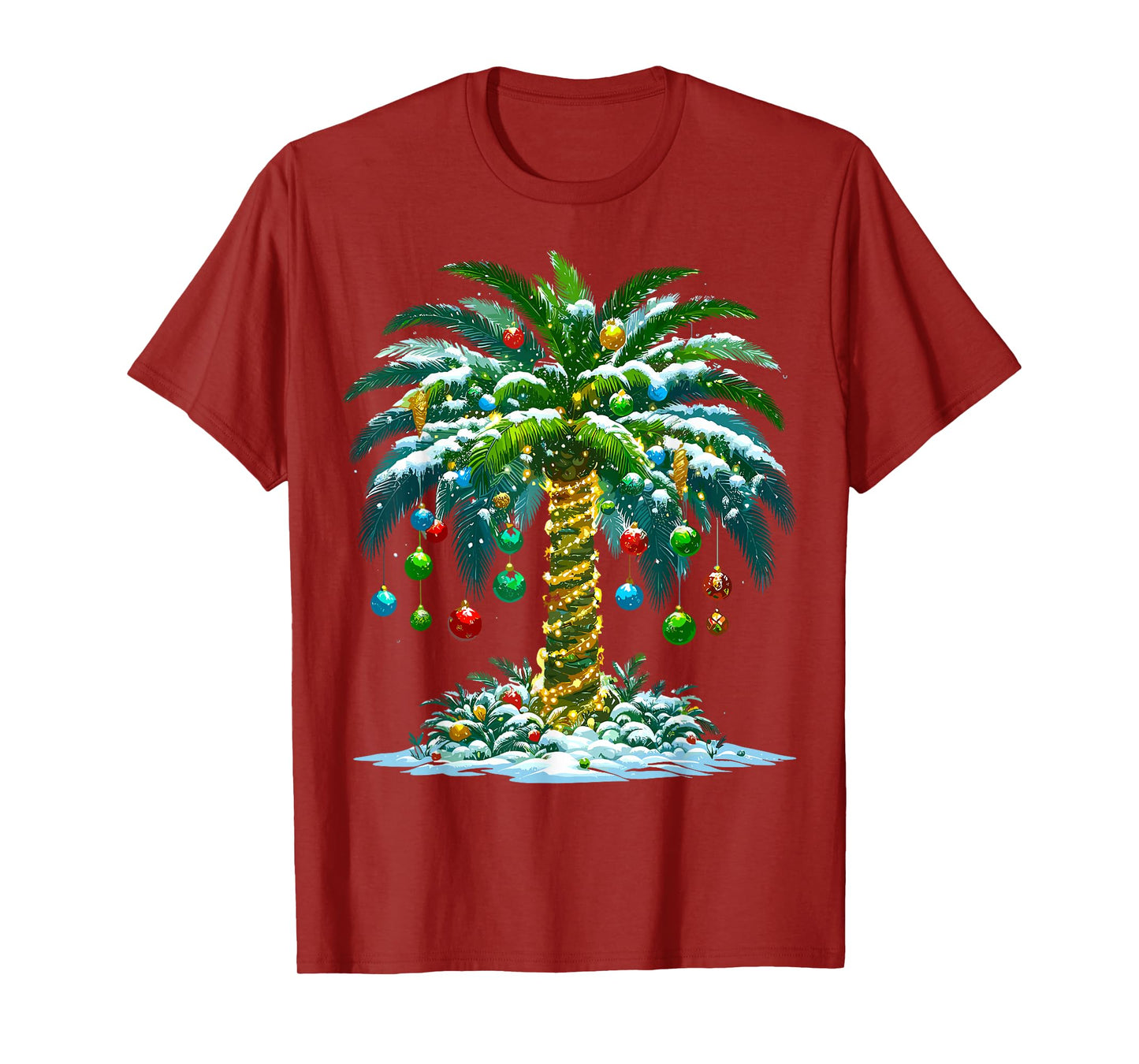 Christmas Palm Tree Hawaiian Tropical Xmas T-Shirt