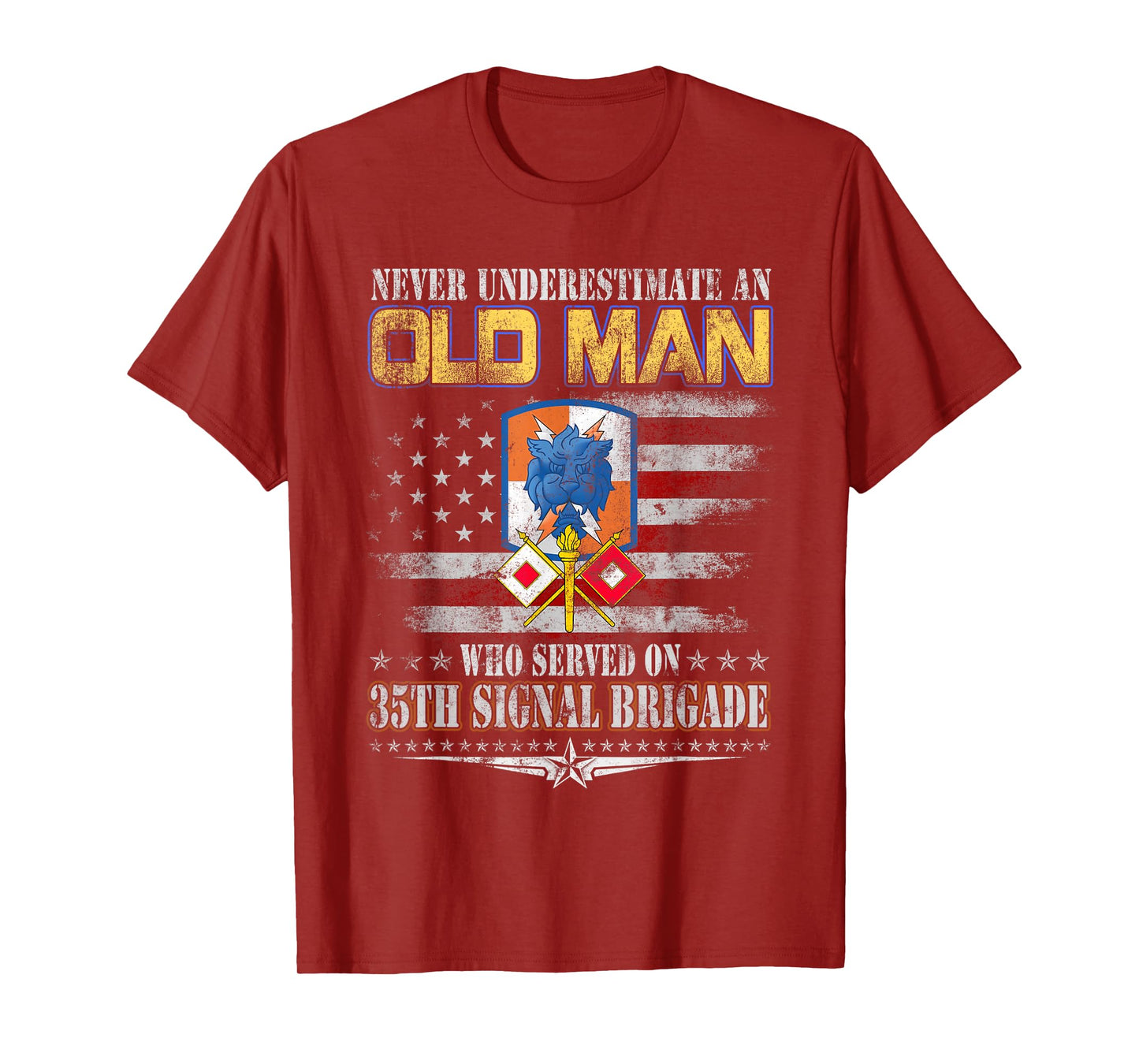 Old Man 35th Signal Brigade Veteran Military Veterans Day T-Shirt