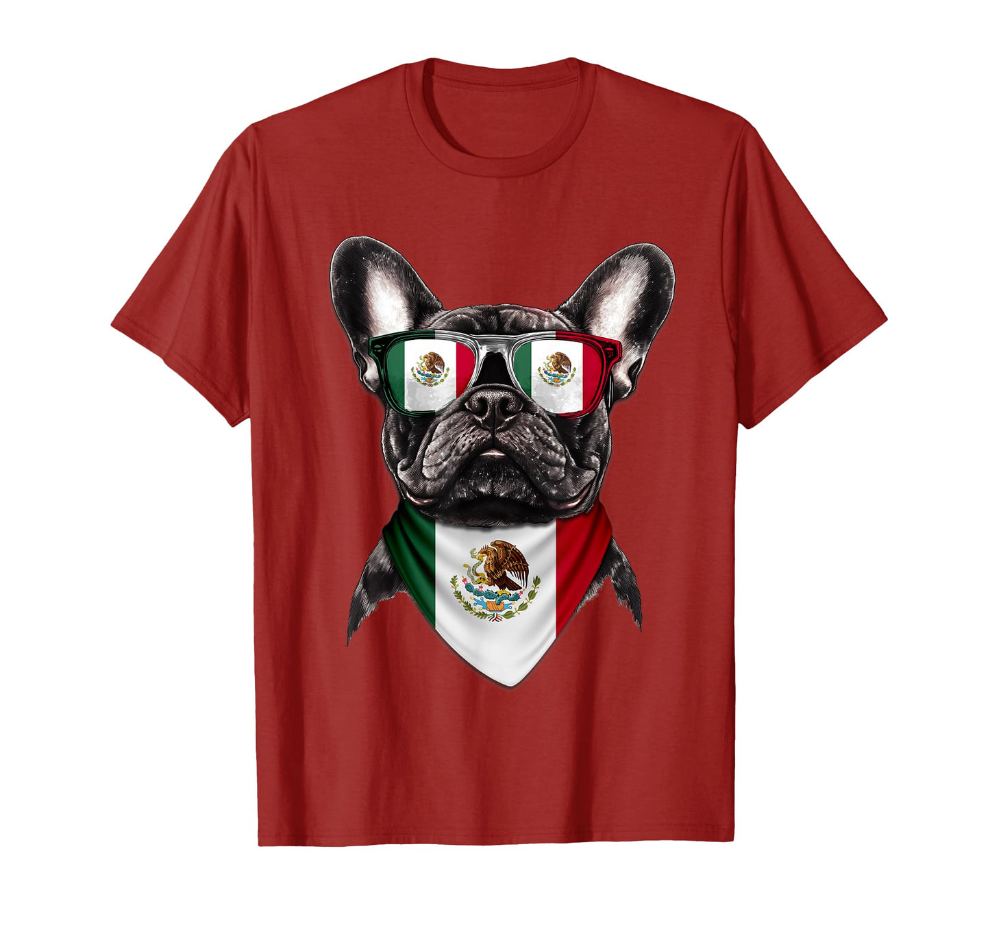 Mexican Flag American French Bulldog Heritage Mexico T-Shirt