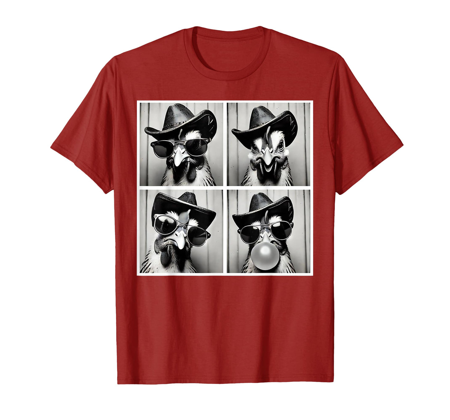Cowboy Rooster Wearing Sunglasses Photobooth Selfie Western T-Shirt
