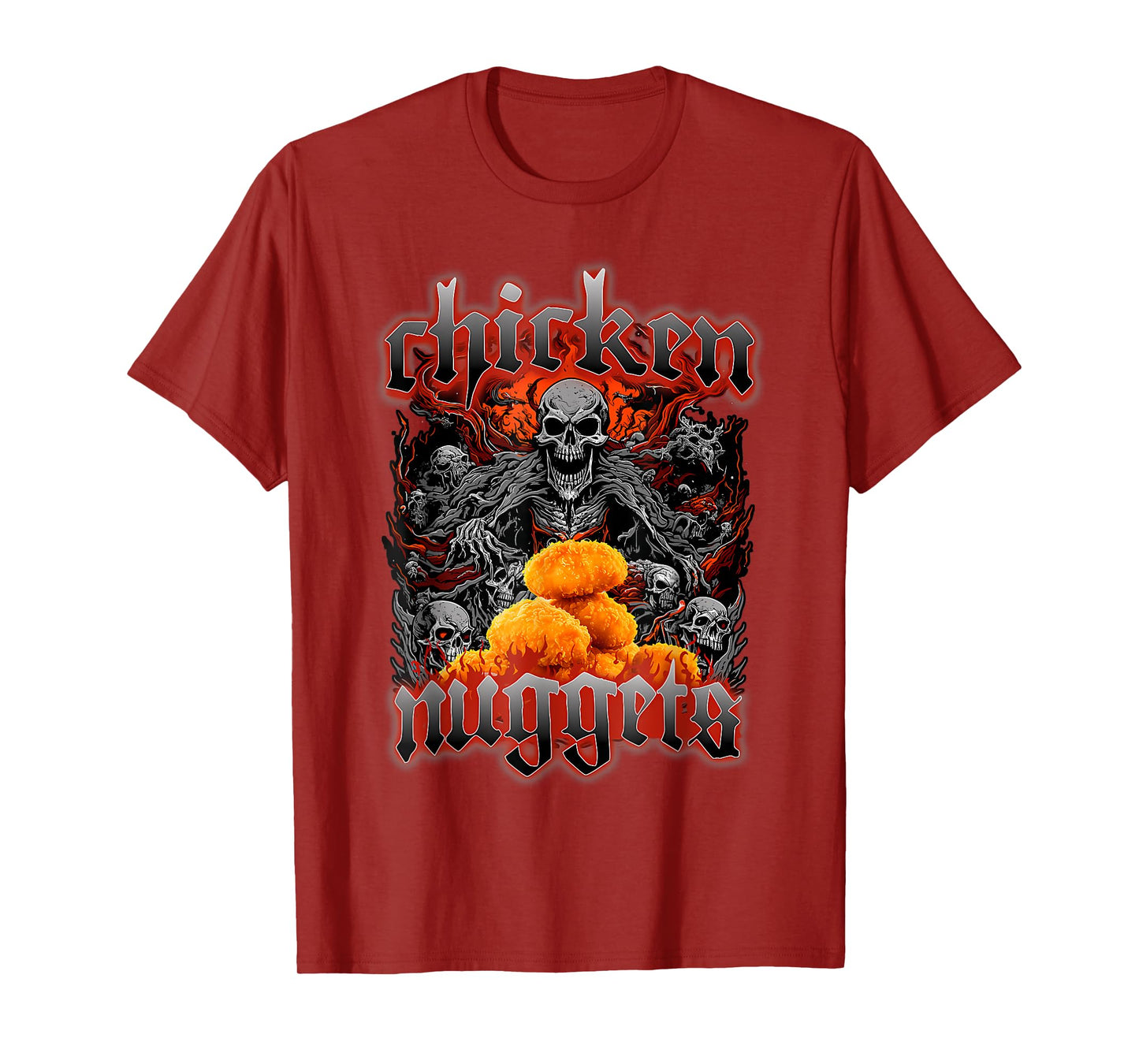 Chicken Nuggets Heavy Metal World Tour Hardcore Music T-Shirt