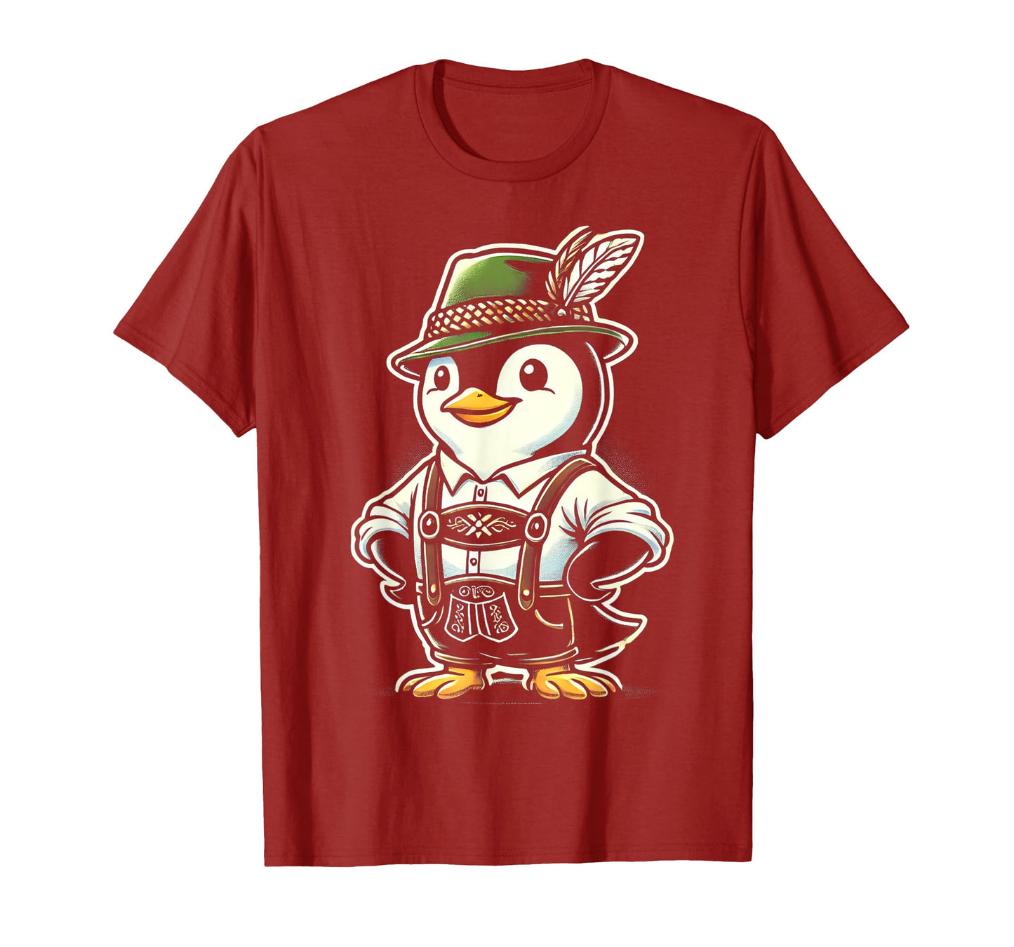 Oktoberfest Penguin Funny German Bavarian Lederhosen Penguin T-Shirt