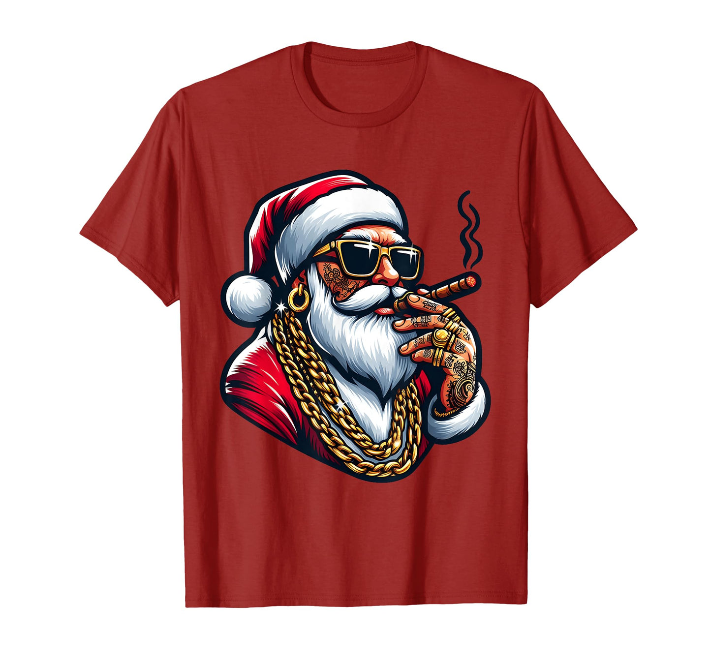Gangsta Wrapper Funny Cool Santa Gangster Pajama Christmas T-Shirt