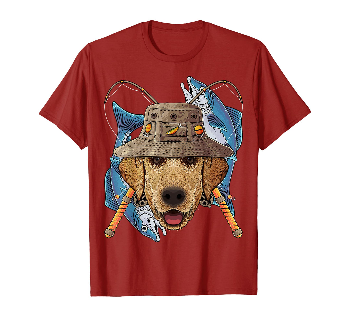 Fishing Labrador Retriever Outdoor Fisherman Fly Fishing T-Shirt