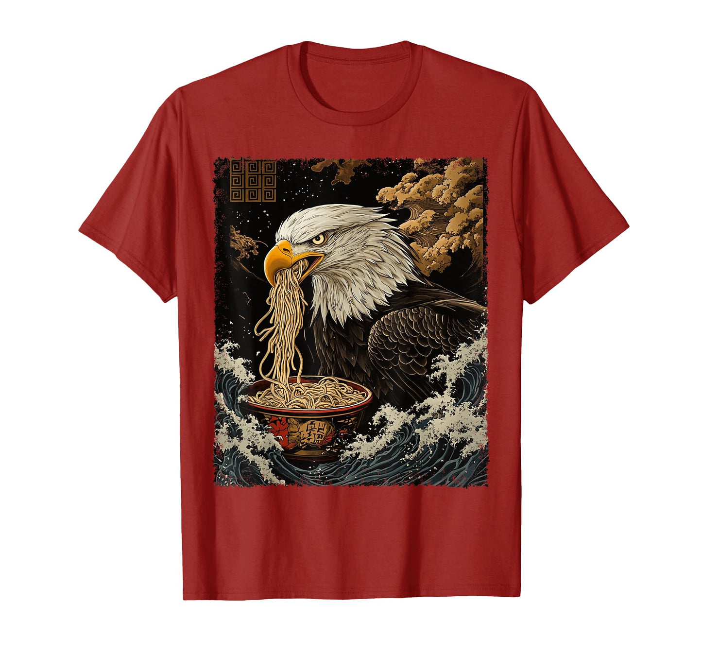 USA Patriotic American 4th of July Bird Eating Ramen Noodles T-Shirt