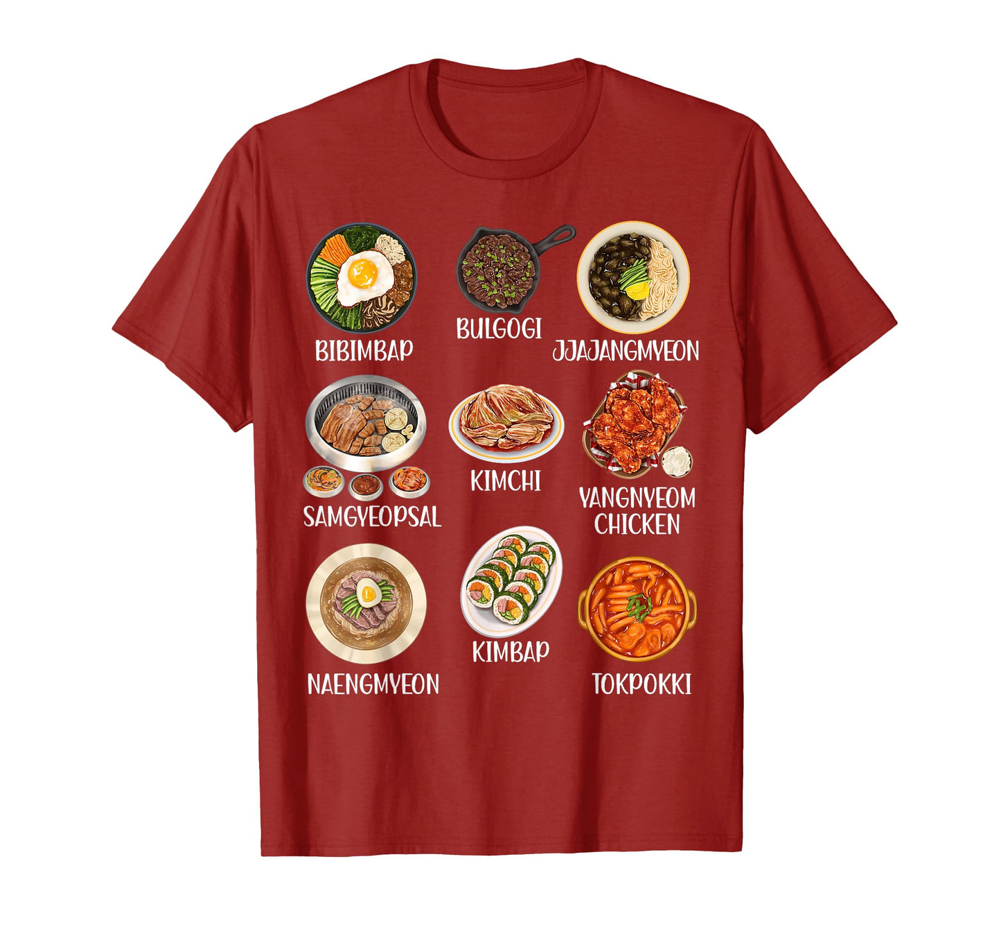 Cute Korean Food Kimchi Bibimbap Kawaii Korean Aesthetic Pop T-Shirt