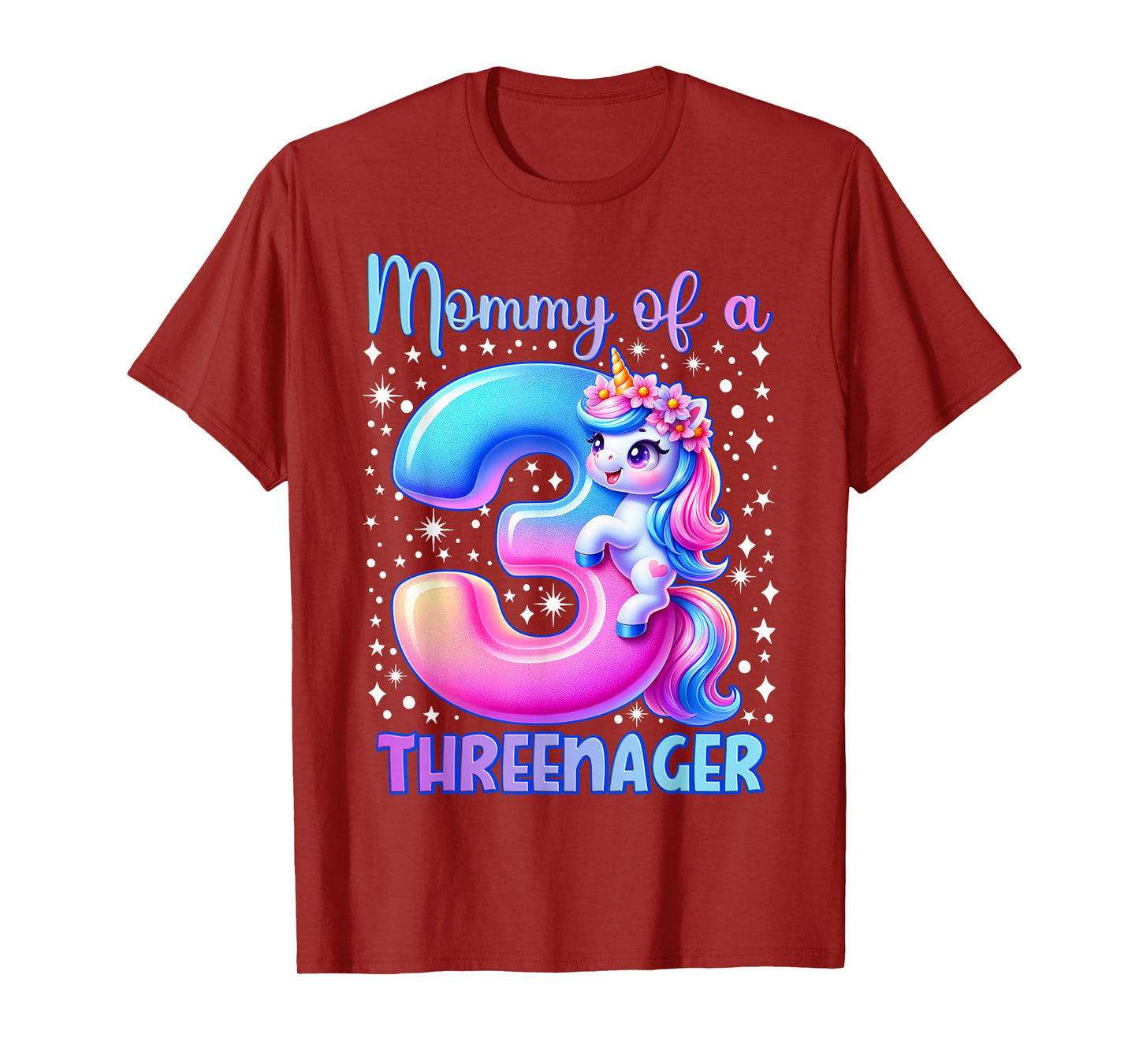 Mommy Of A Threenager 3rd Birthday Kid Princess Crown T-Shirt