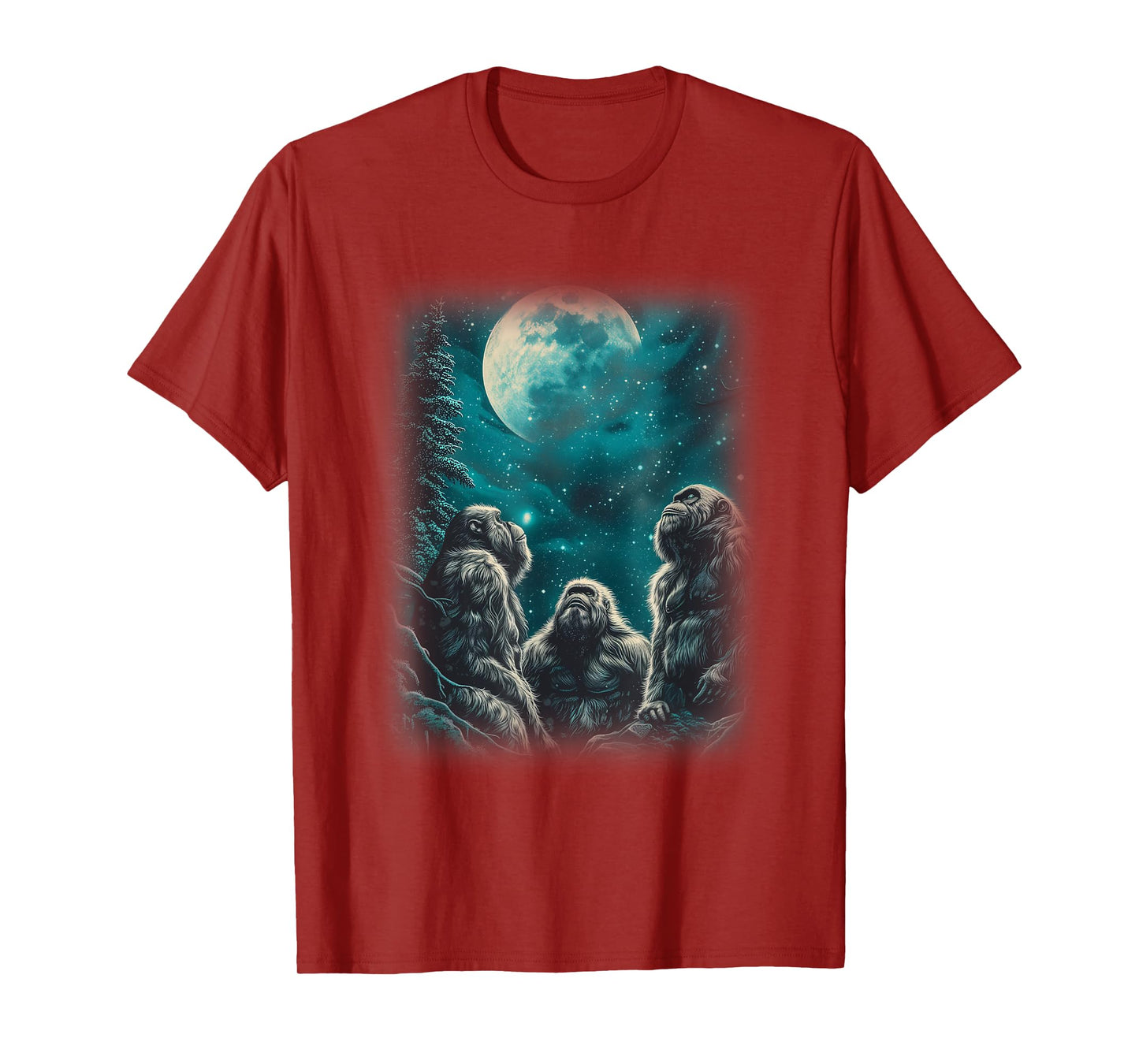 3 Moon Gorilla Shirt, Great Ape Cool Primate Animal Lover T-Shirt