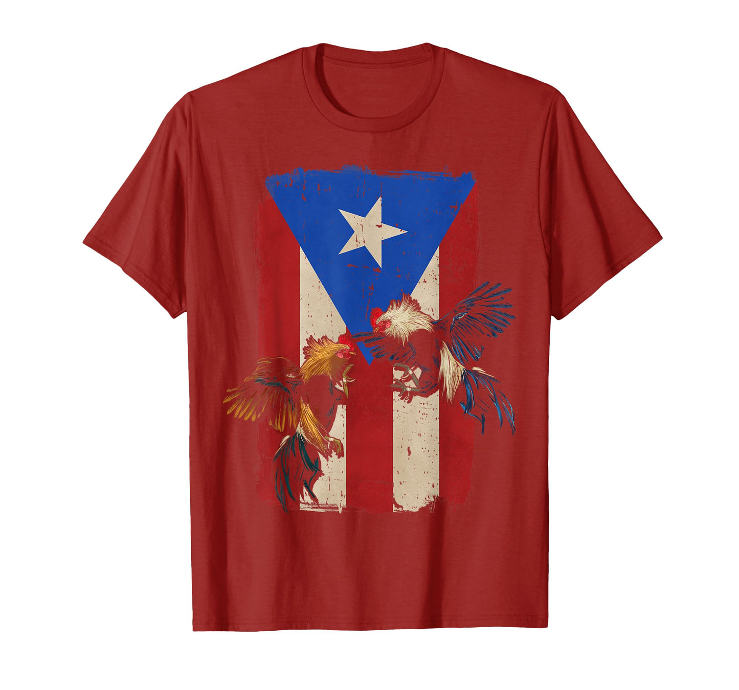Puerto Rico Flag Cockfighter Game Fowl Cockfighting Rooster T-Shirt