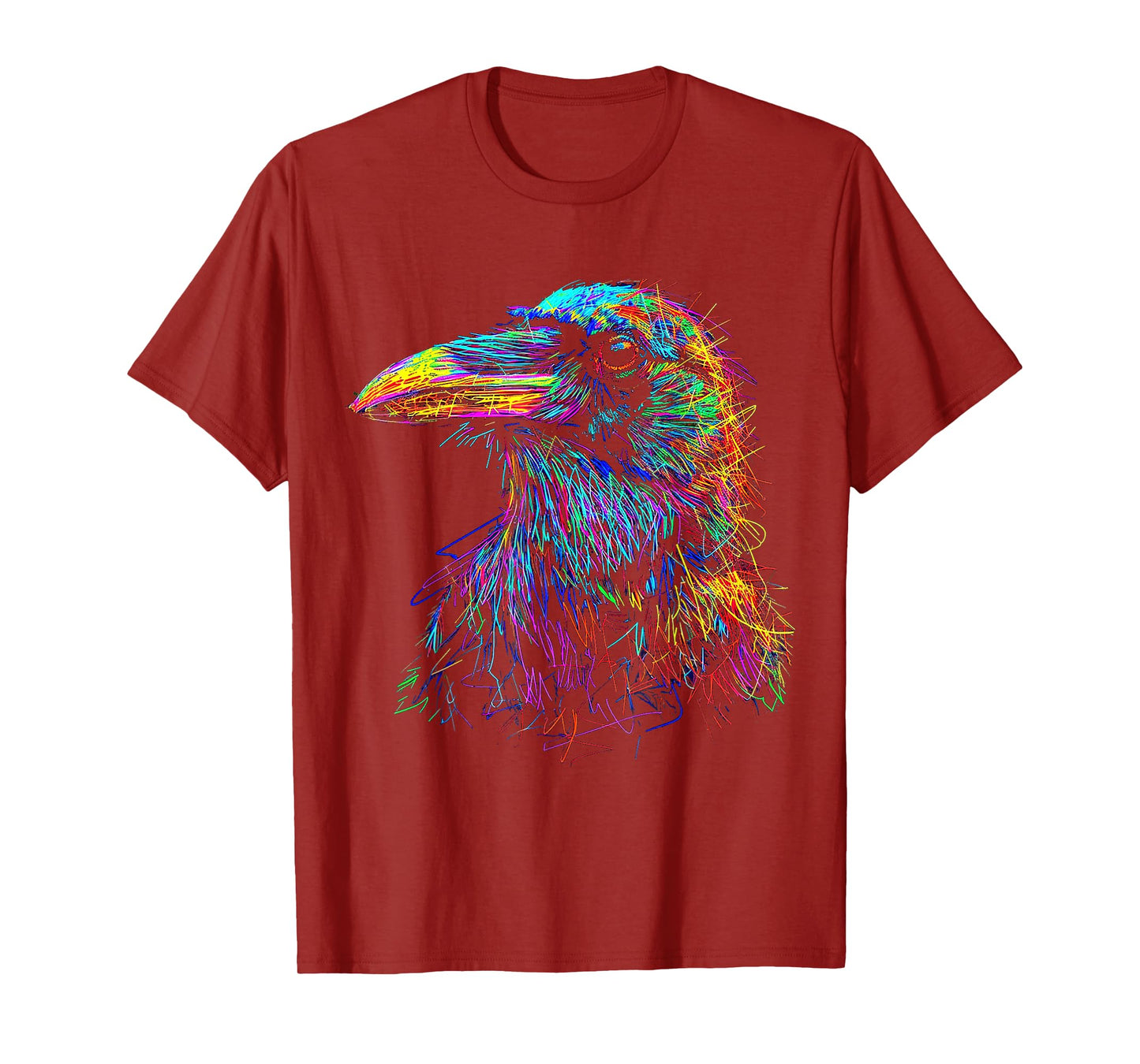 Raven Colorful Abstract Animal Bird Illustration Crow T-Shirt