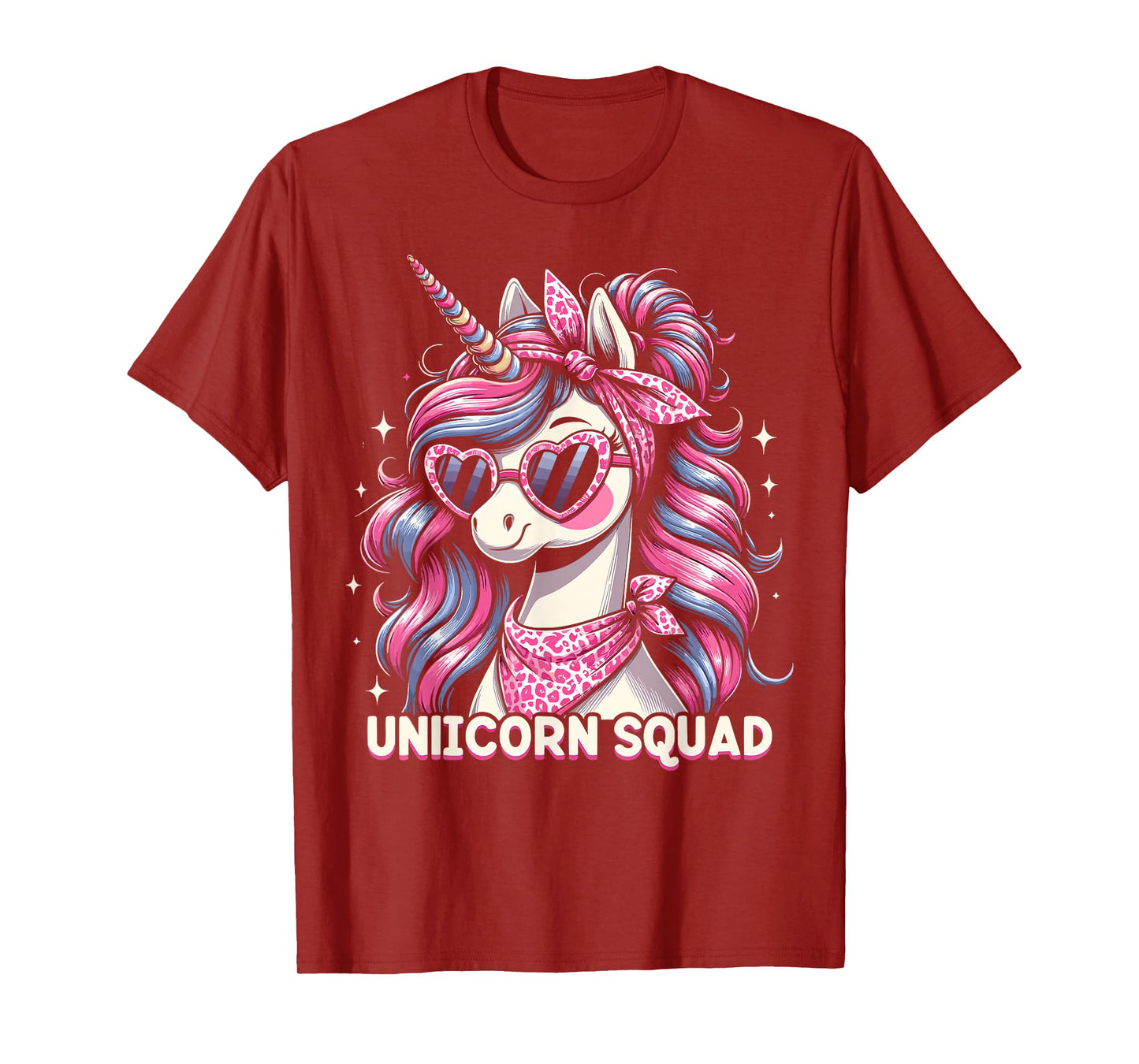Unicorn Squad - Graceful Unicorn with leopard Bandana T-Shirt
