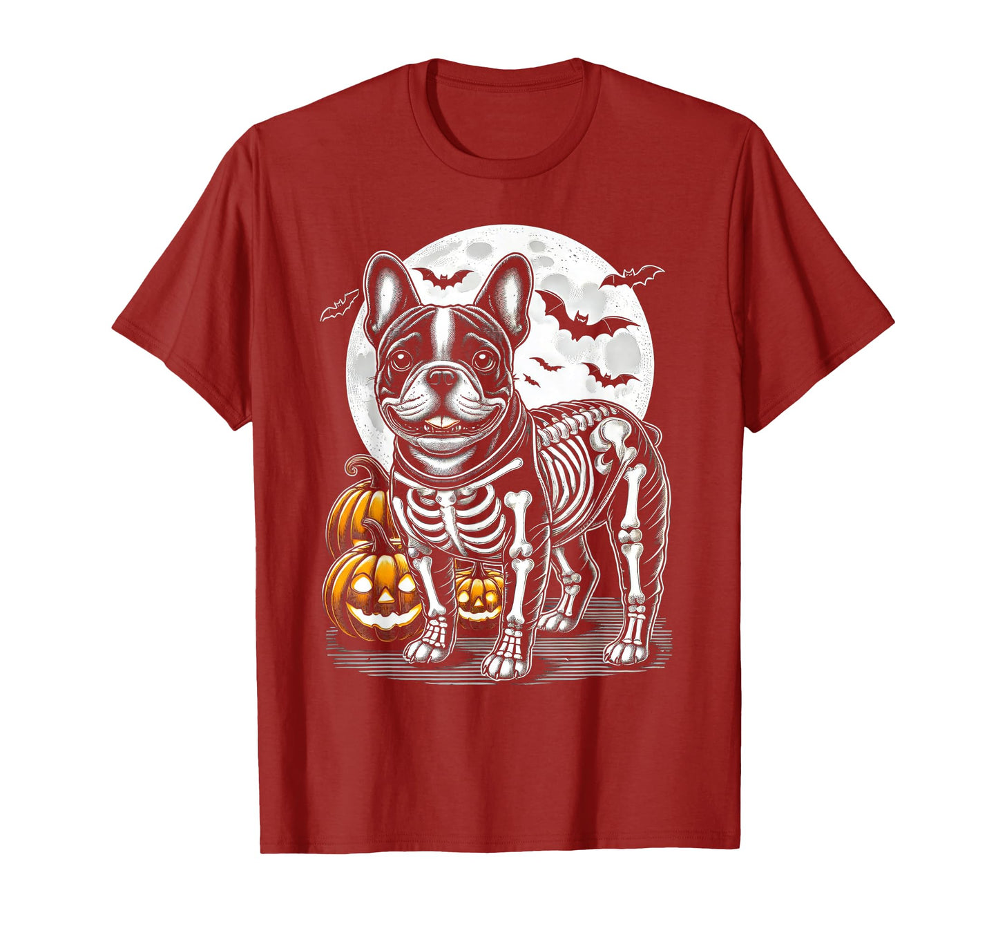 Cute Frenchie Halloween Skeleton French Bulldog Puppy Bones T-Shirt