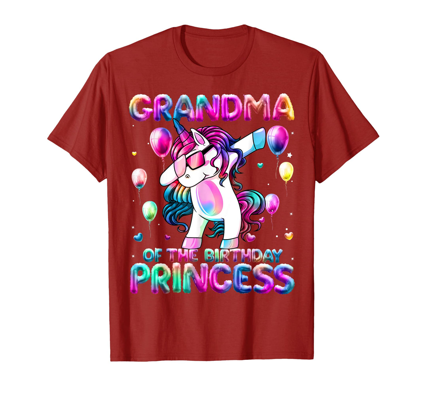 Grandma of the Birthday Princess Girl Dabbing Unicorn Mimi T-Shirt