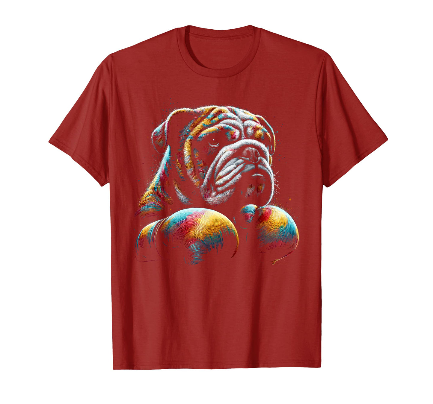 Funny Kickboxing or Boxing Bulldog Dog T-Shirt for Men Women Kids
