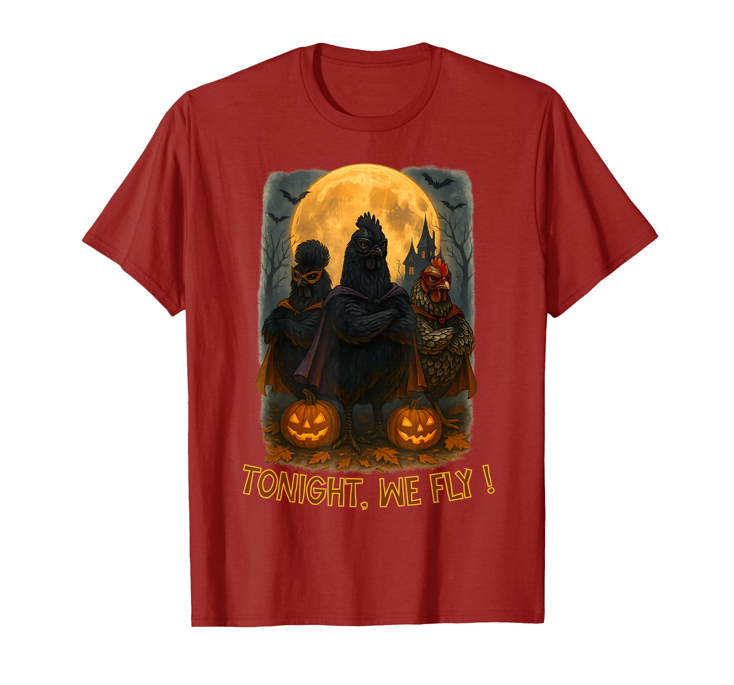 Halloween Tonight We Fly Chicken Costume Farm Animal Rooster T-Shirt