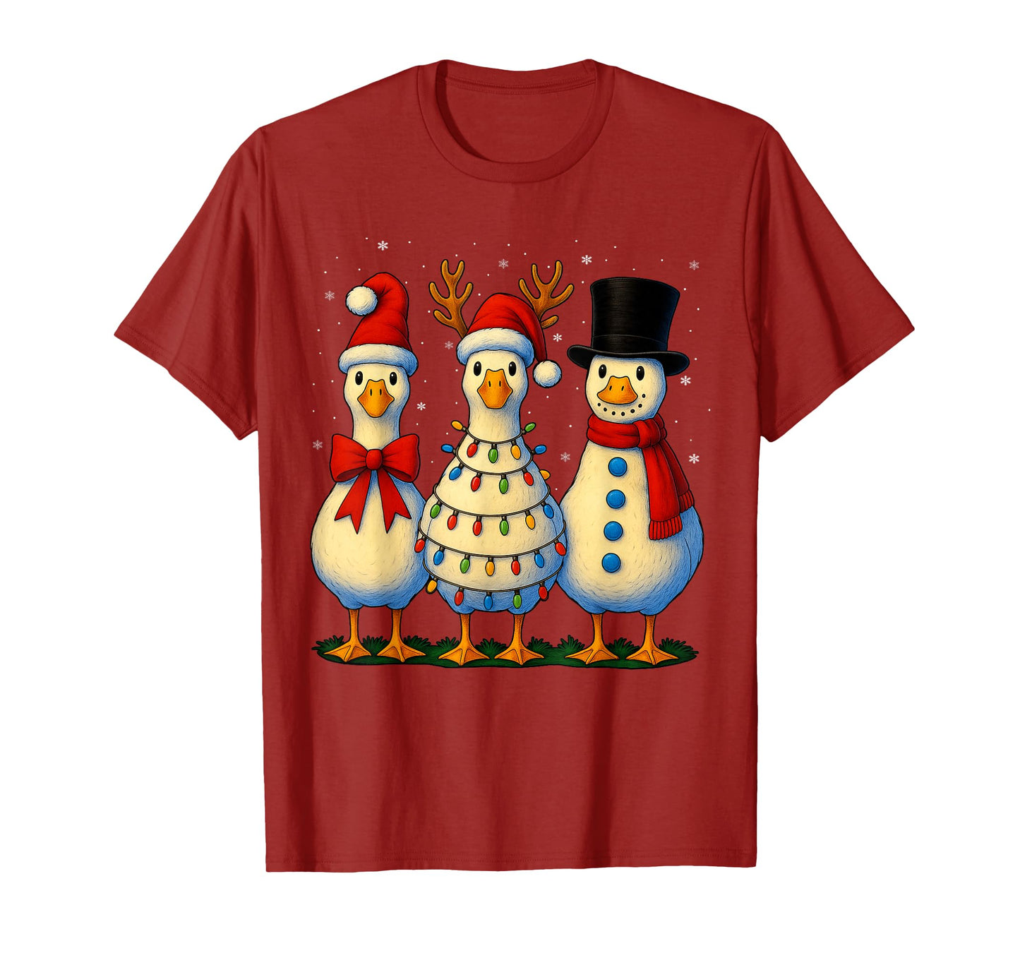 HUGvyn Christmas: Funny Santa Goose Silly Merry Goose Xmas T-Shirt