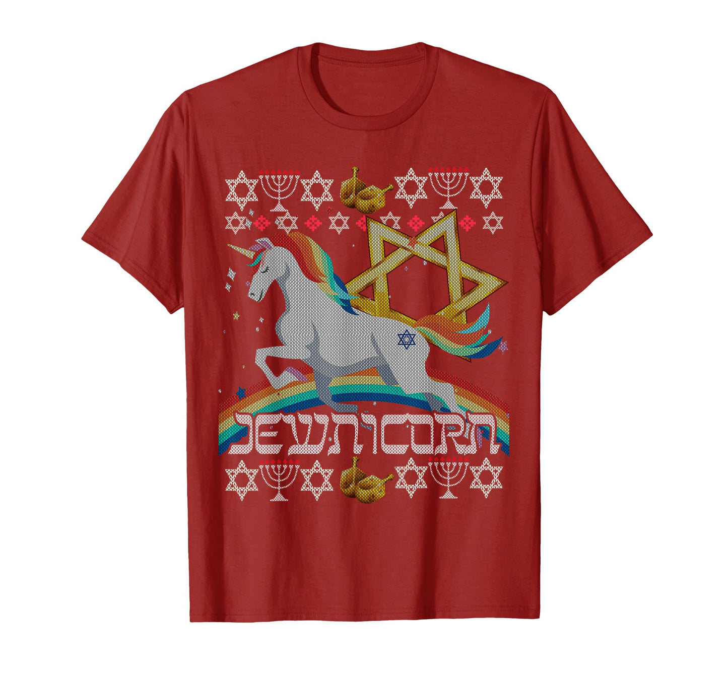 Jewnicorn Unicorn Ugly Hanukkah Chanukah - Funny Jewish T-Shirt