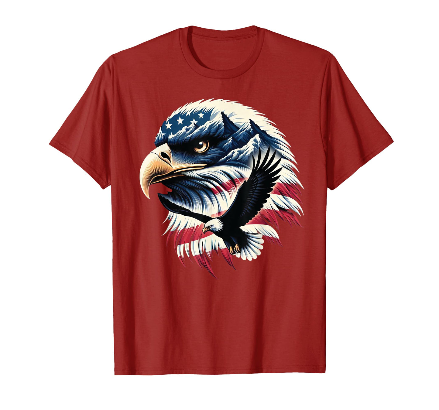 Patriotic Eagle USA Flag 4th Of July Man Woman Art T-Shirt