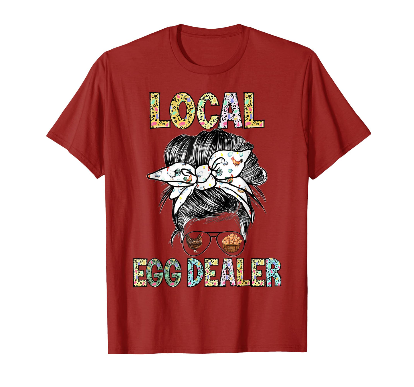 Local Egg Dealer Funny Bleached Chicken Lover Farm Farmer T-Shirt