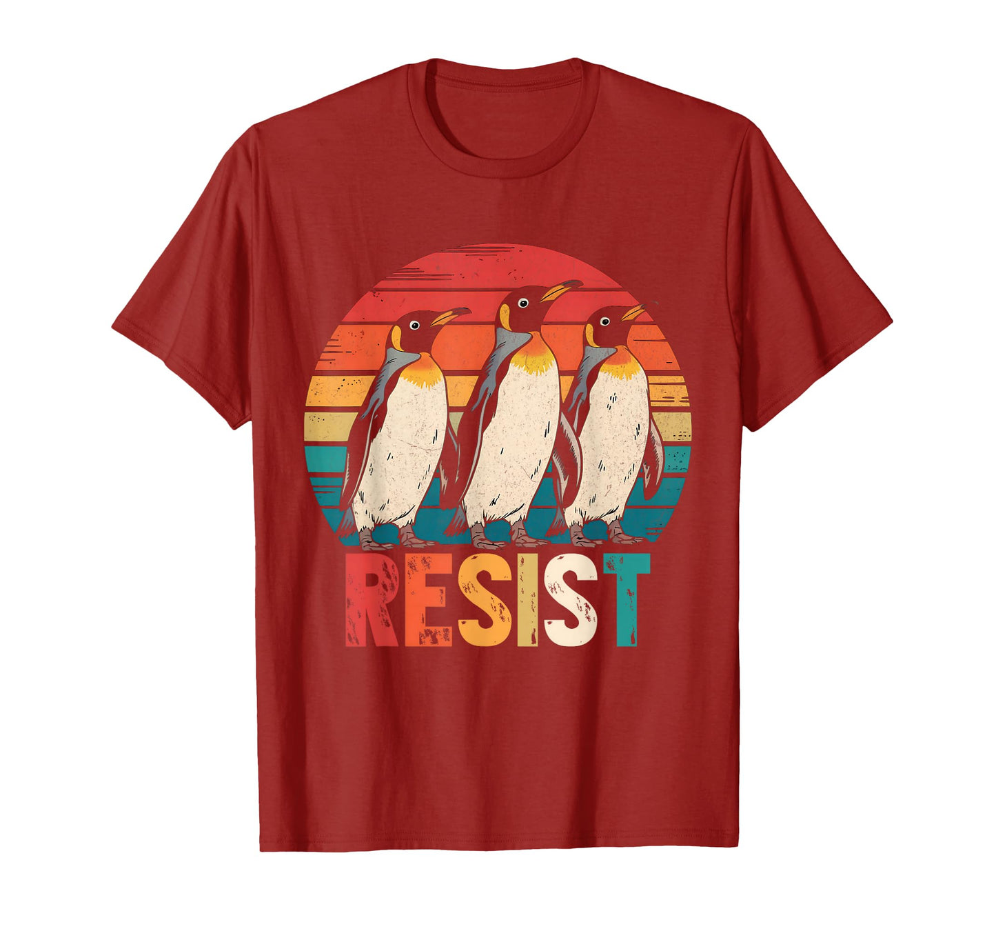 Resist Penguins Protest Against Tariffs Penguin Resist Retro T-Shirt