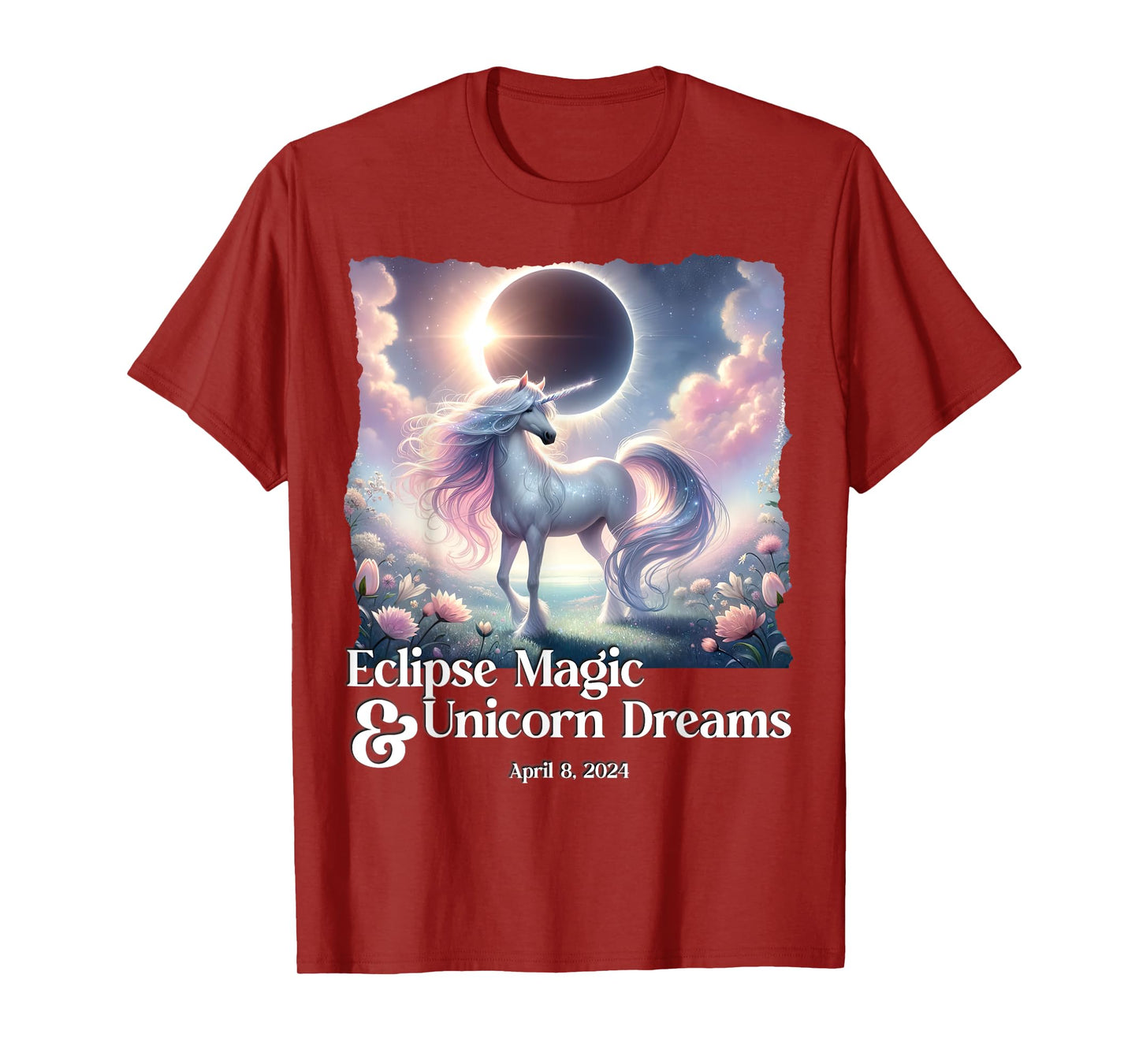 Unicorn Total Solar Eclipse Fantasy Tshirt April 2024 Sun T-Shirt