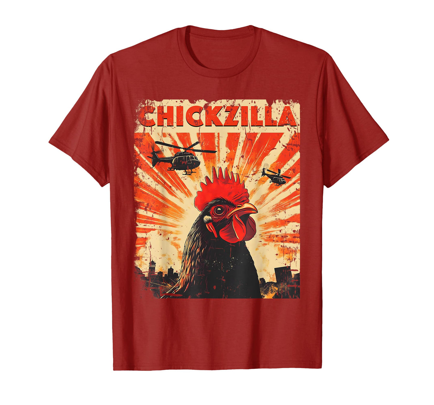 Funny Chicken Tee Japan Retro Vintage Design Chickzilla T-Shirt