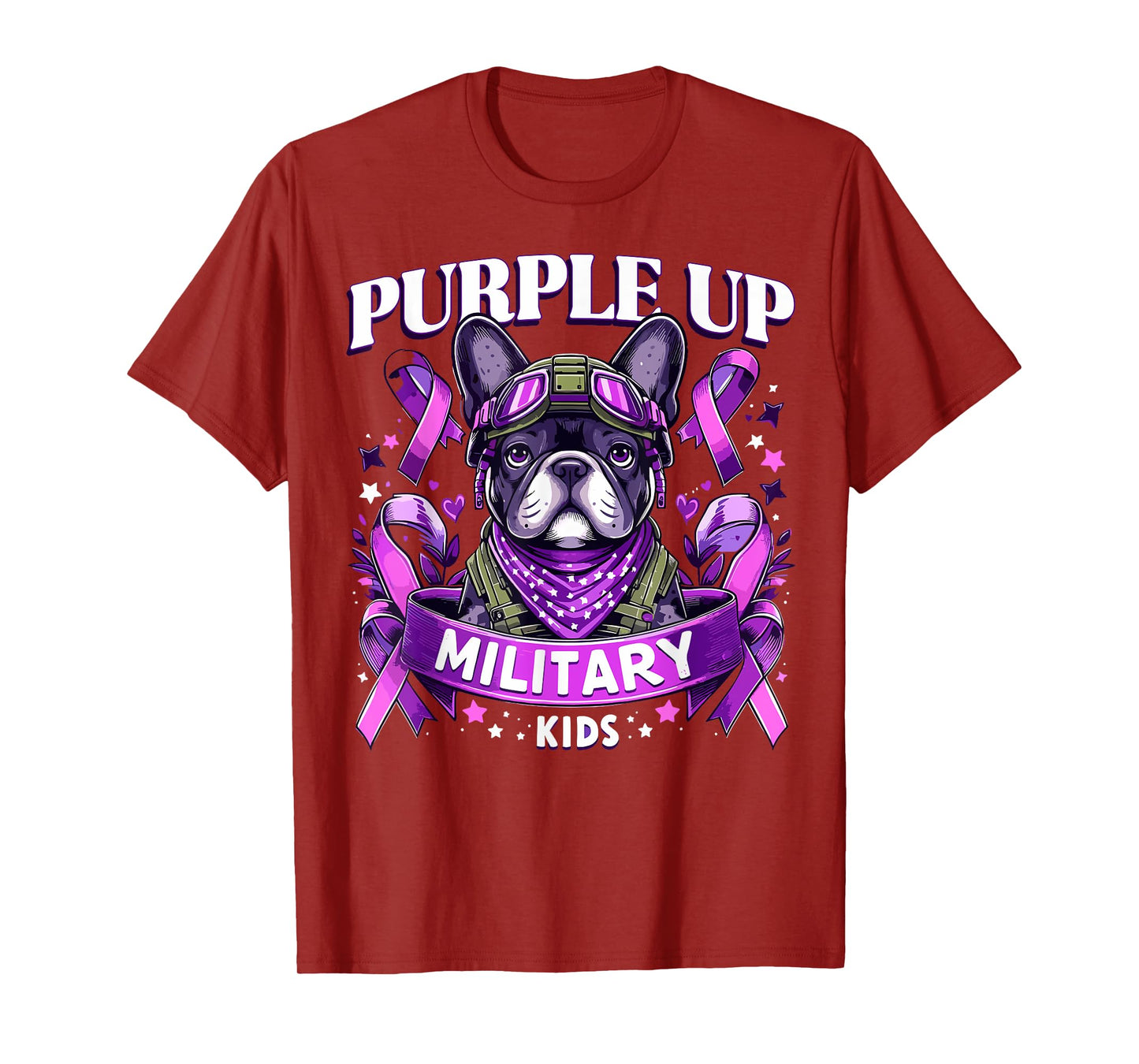 Purple Up Military Child For Military Kids French Bulldog T-Shirt