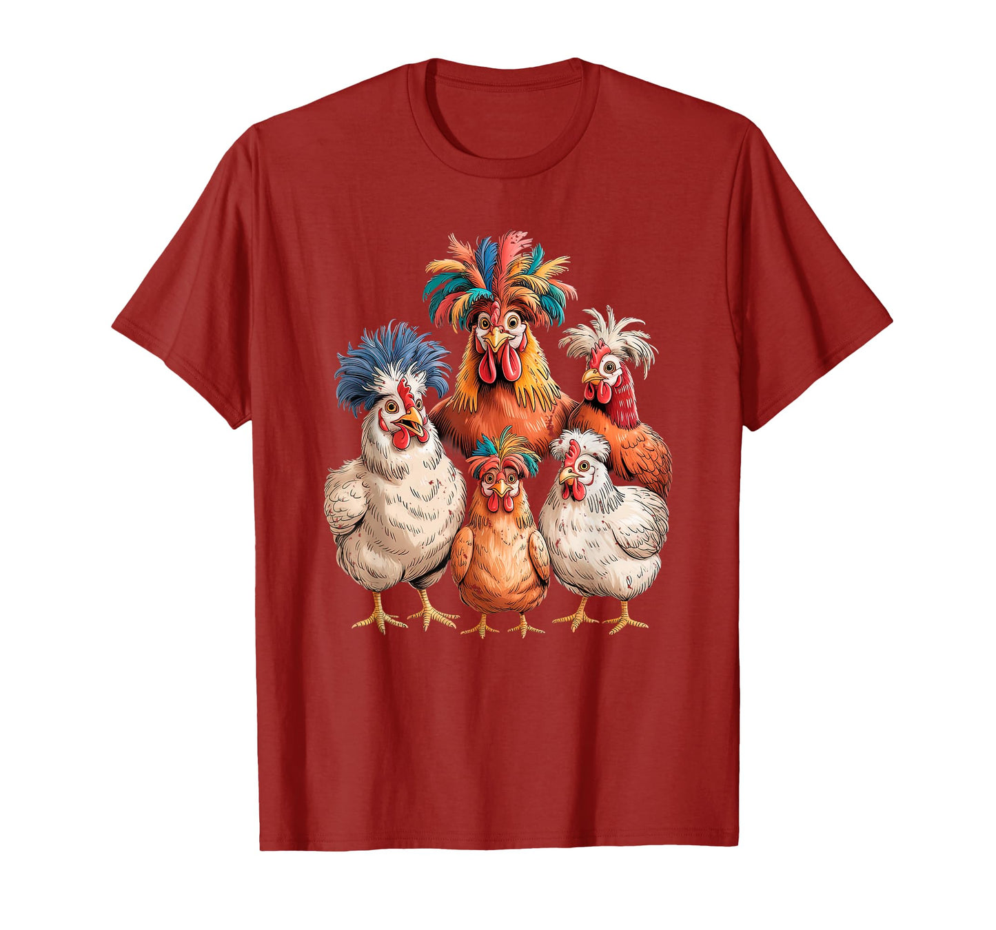Funny Chicken Family Colorful Farm Animal T-Shirt