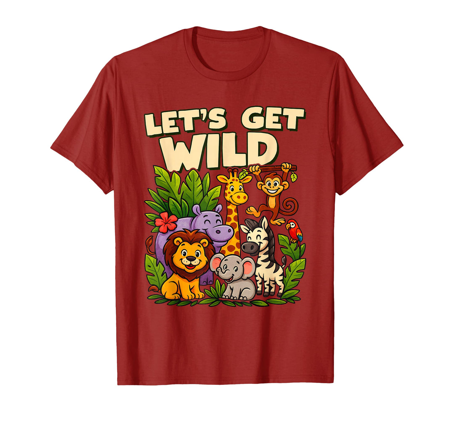 Let's Get Wild Jungle Animal Safari A Day at Zoo Party T-Shirt
