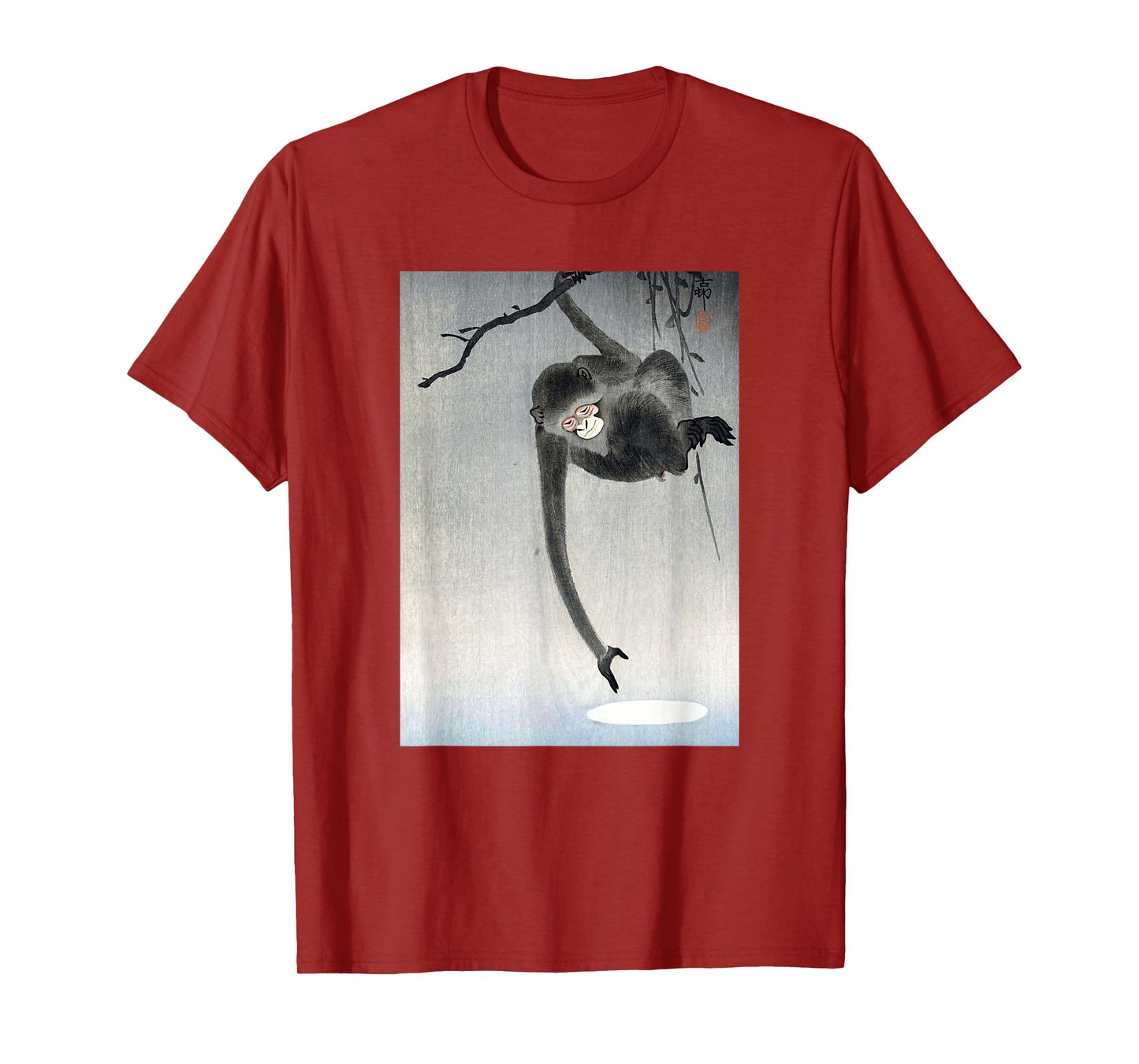 Monkey and Reflection of the Moon by Ohara Koson Shin-hanga T-Shirt