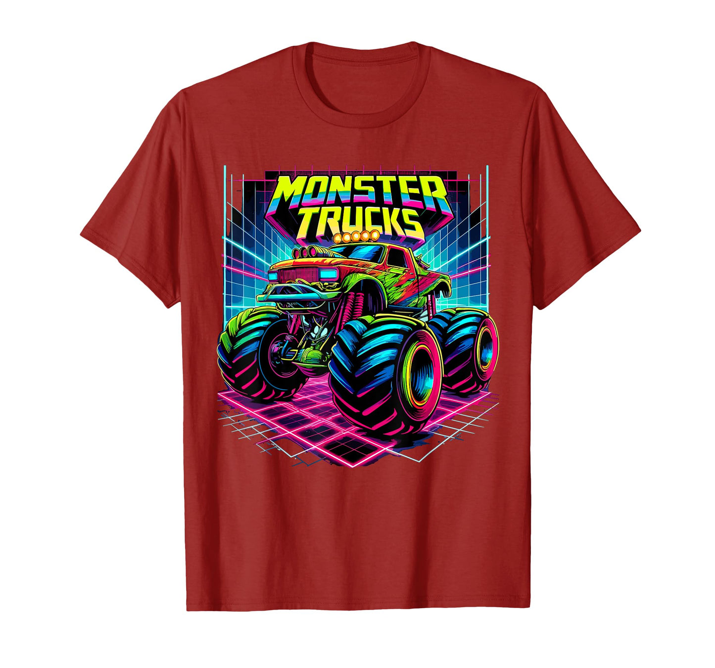 Monster Truck Birthday Party Retro Monster Trucks T-Shirt