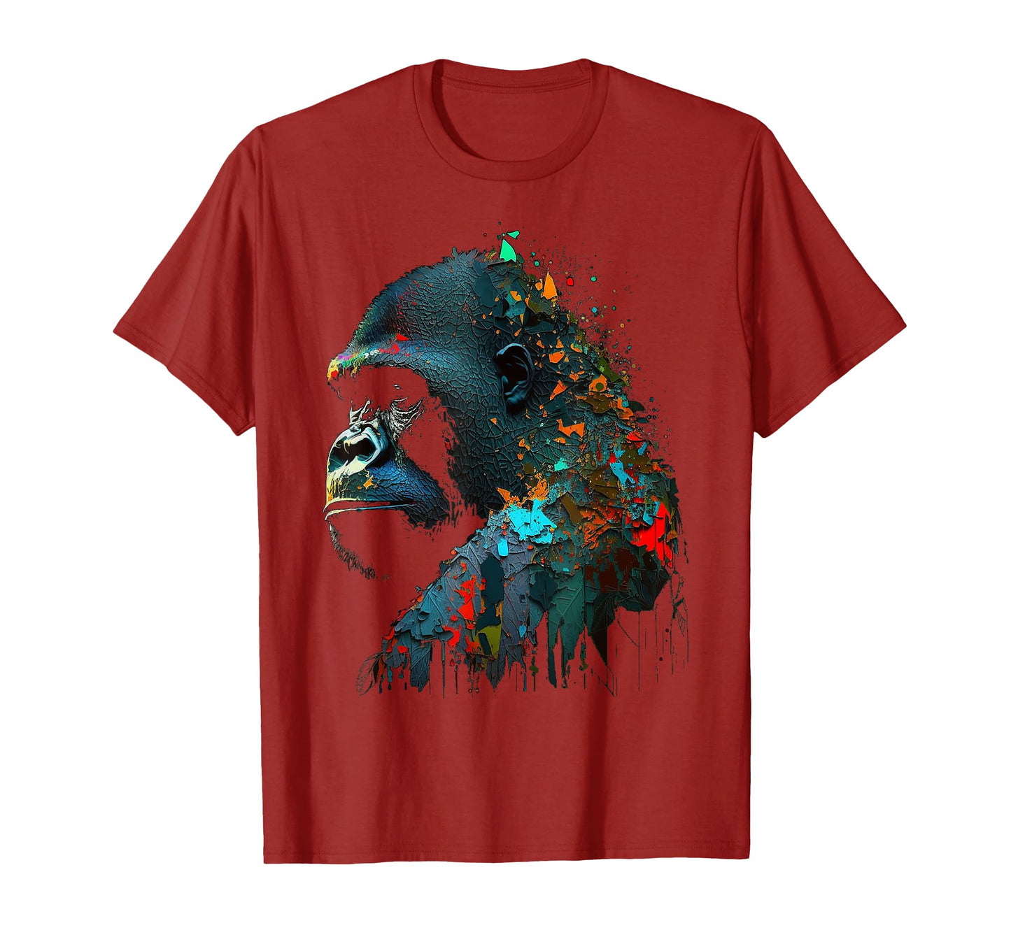 Gorilla Colourful Monkey Art Animal T-Shirt