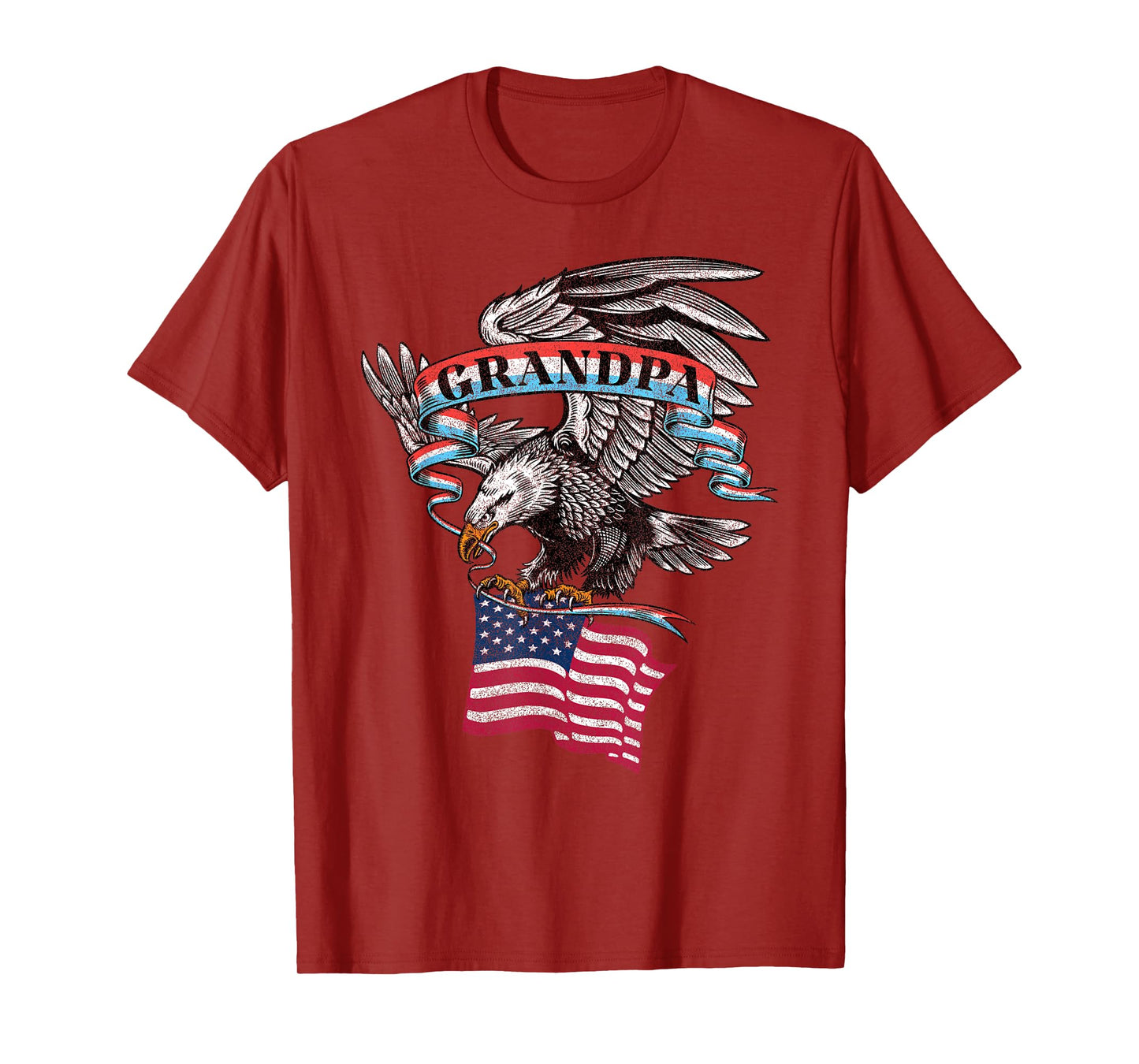 Grandpa American Flag USA Eagle Vintage Graphic T-Shirt