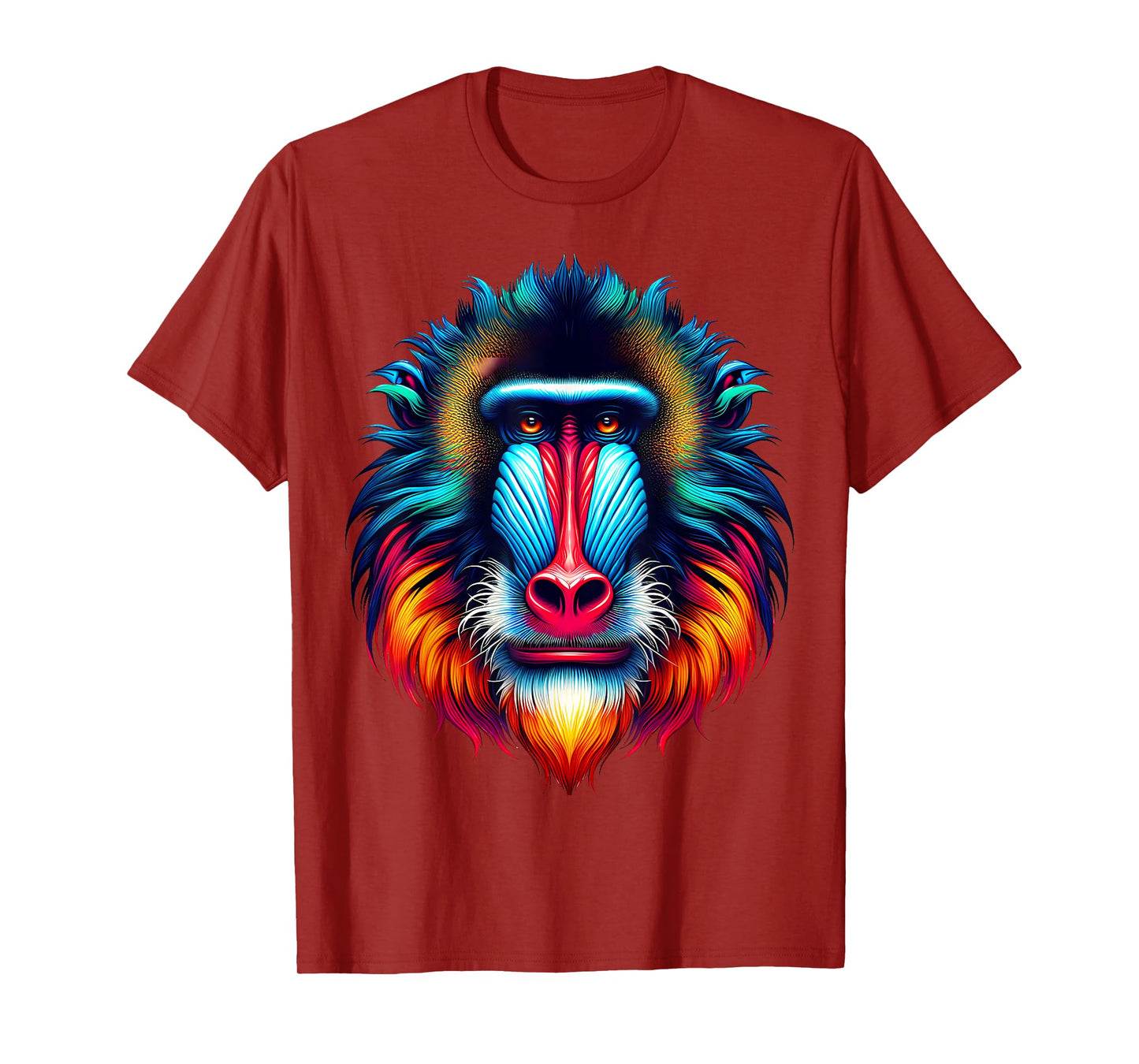 Cool Mandrill Monkey Spirit Animal Illustration Tie Dye Art T-Shirt