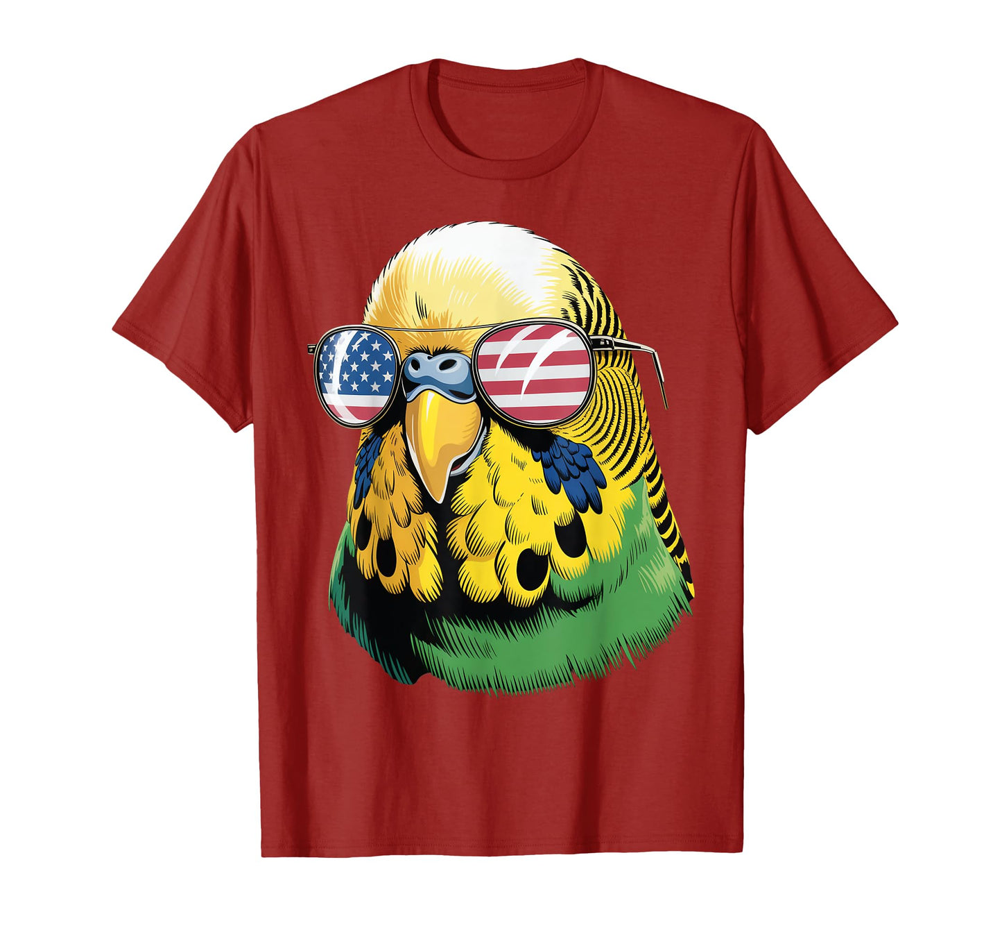 Patriotic Budgie with Sunglasses T-Shirt