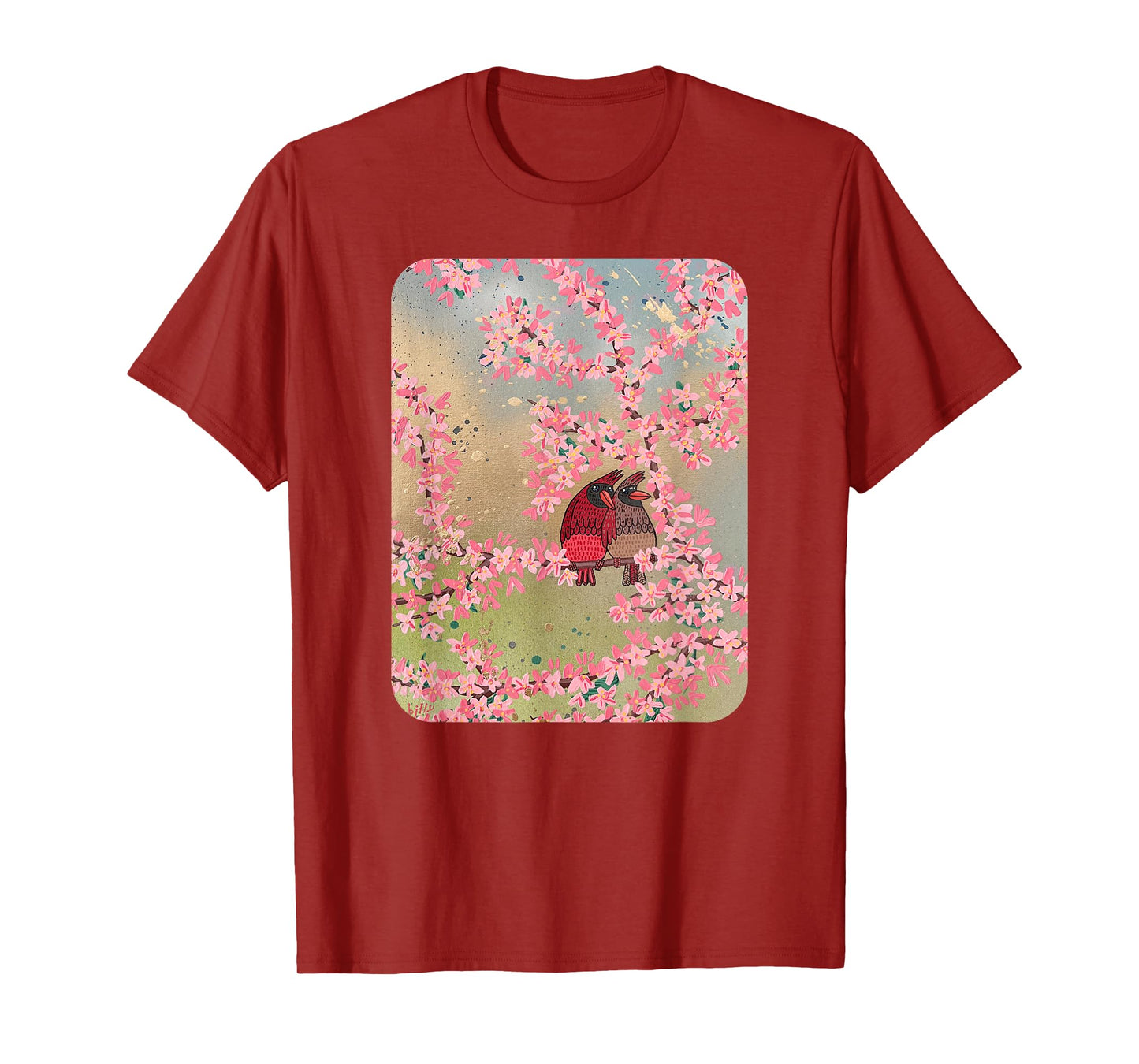 In the Cherry Blossoms (Cardinals in Love) T-Shirt