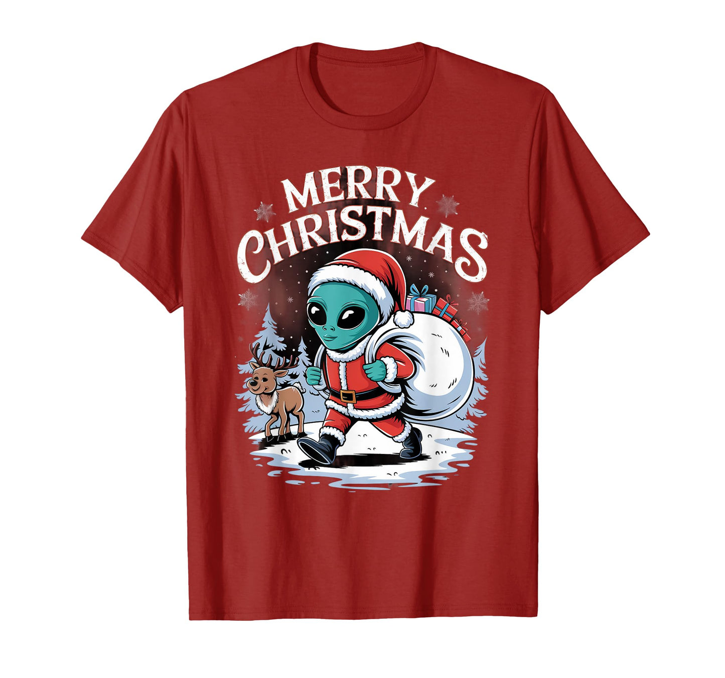 Xmas Alien Santa on Alien Christmas T-Shirt