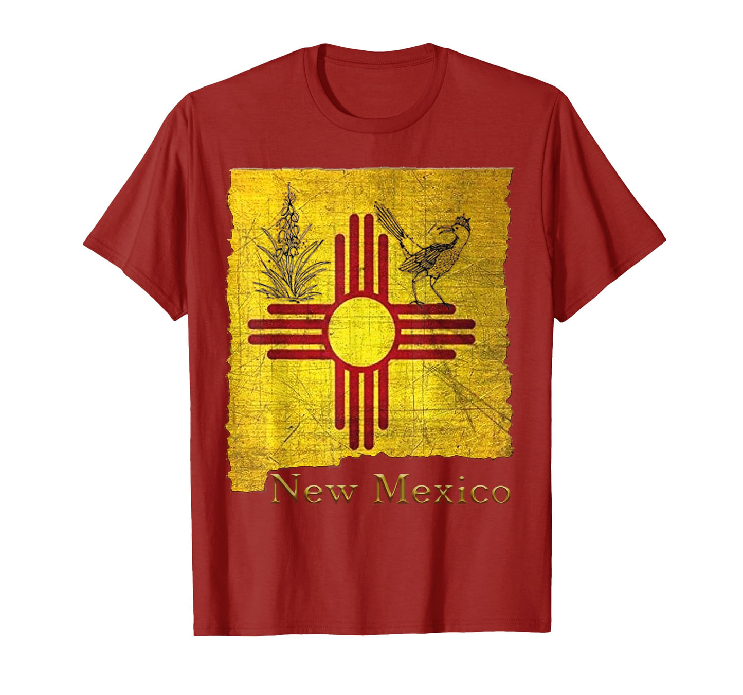New Mexico Land of Enchantment roadrunner yucca Santa Fe NM T-Shirt
