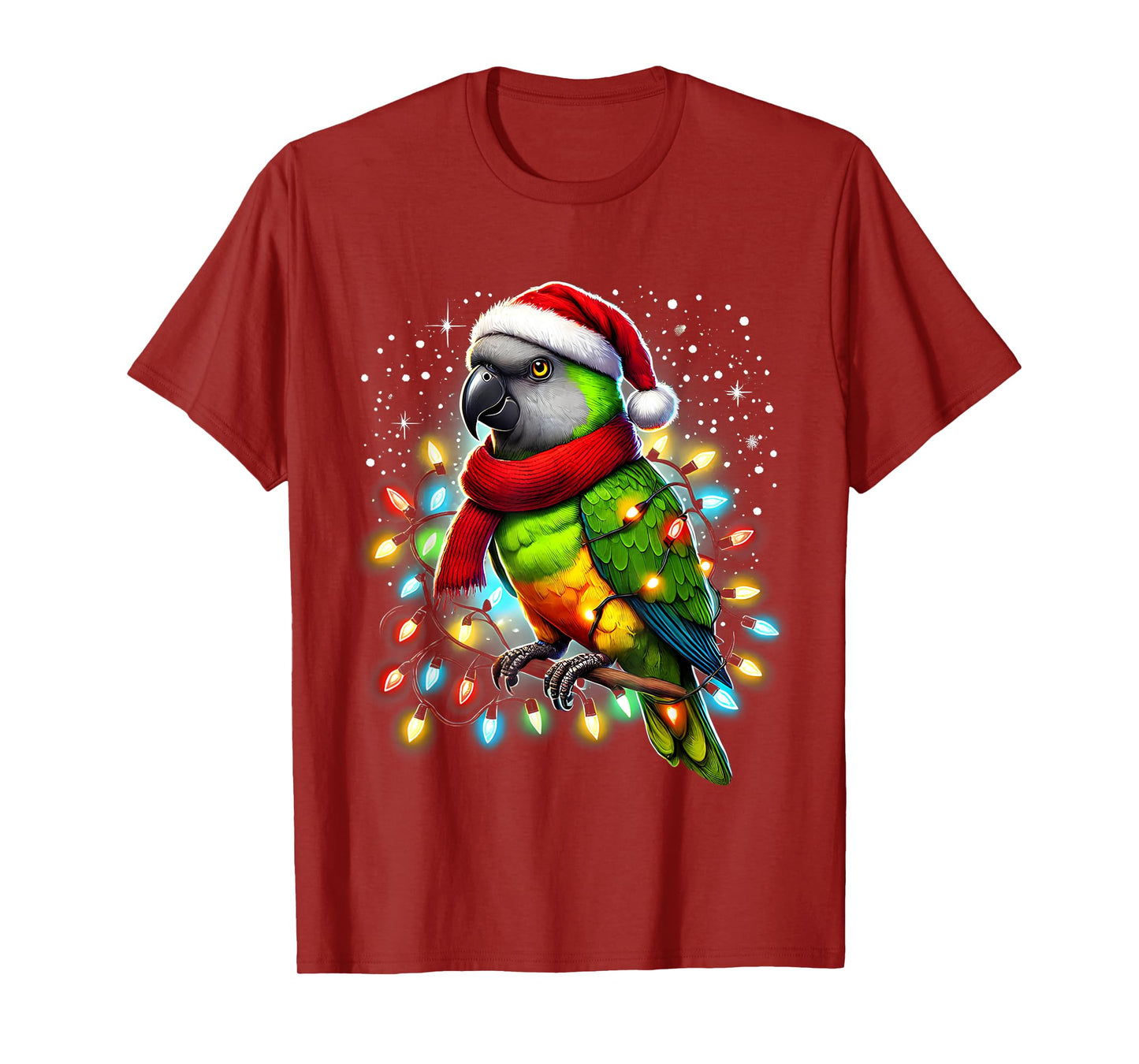 Funny Senegal Parrot Christmas Tree Lights Xmas Parrot Lover T-Shirt
