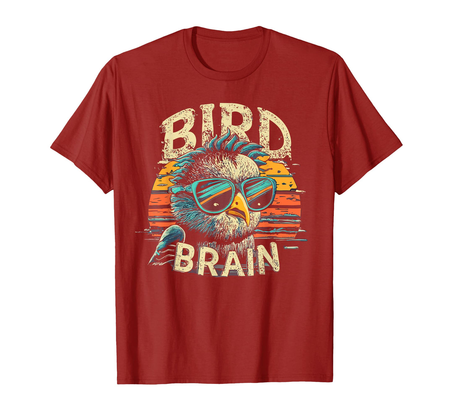 I heart Birds Funny Bird Brain Vintage Retro Sunset Cute T-Shirt