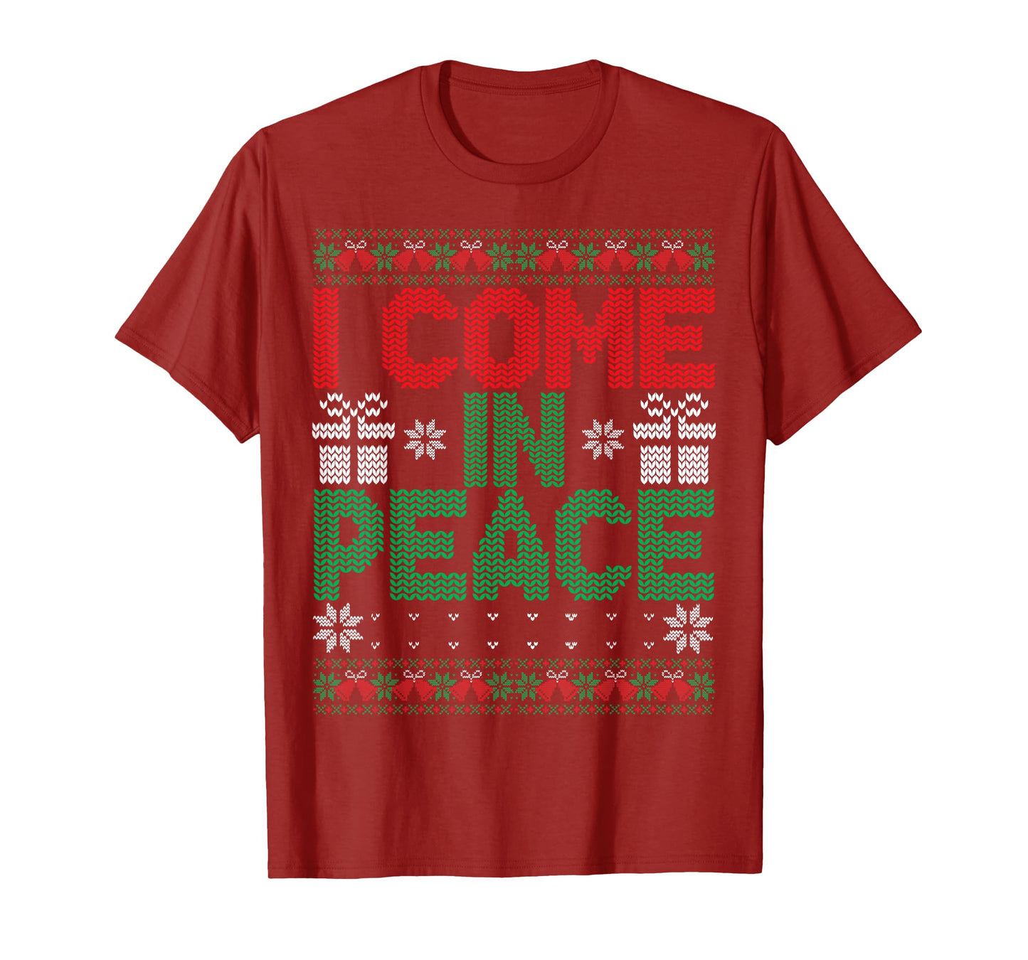 I Come In Peace I'm Peace Matching Ugly Christmas Sweater T-Shirt