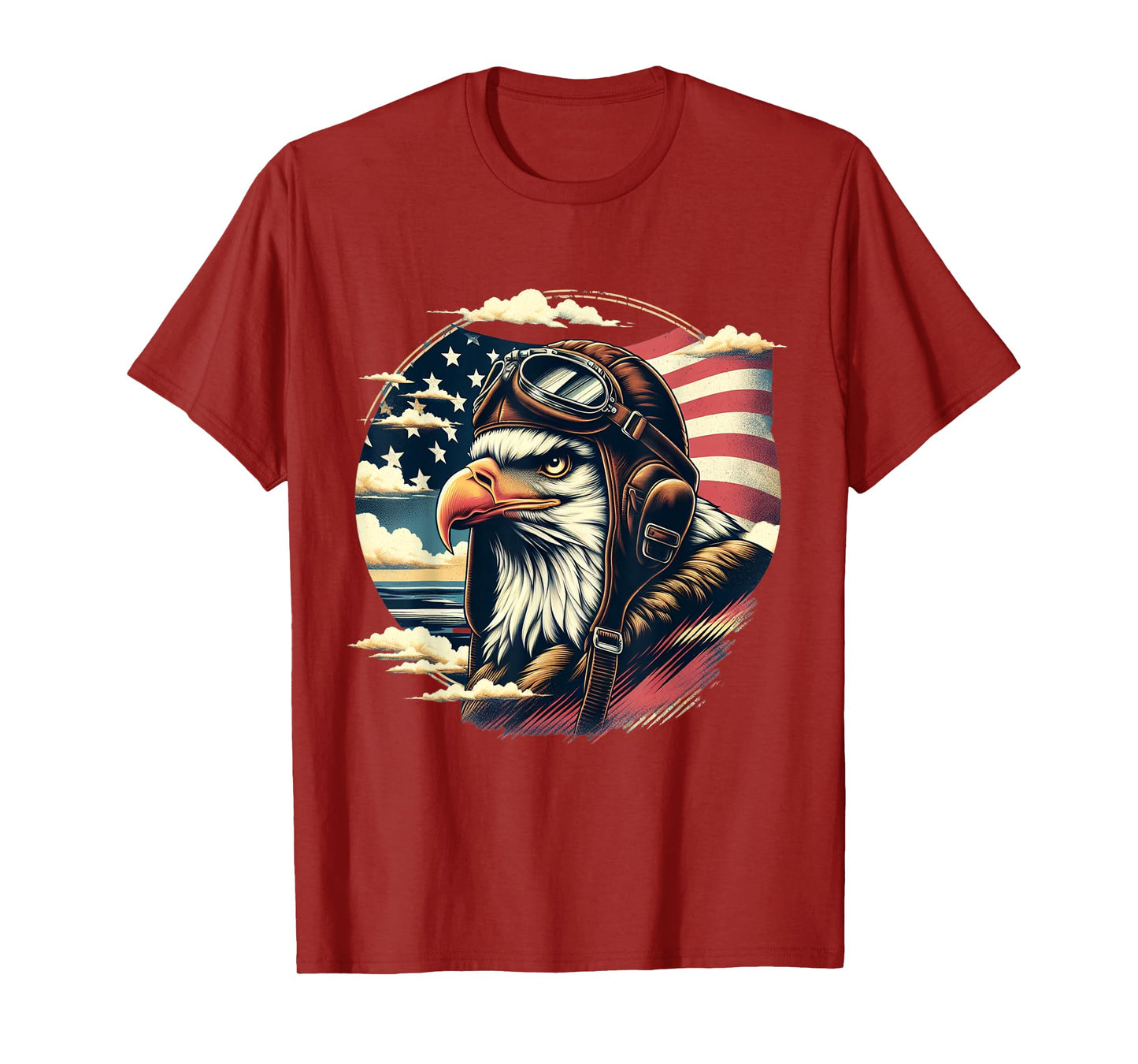 4th of July Patriotic American Shirt Eagle Fighter Pilot T-Shirt