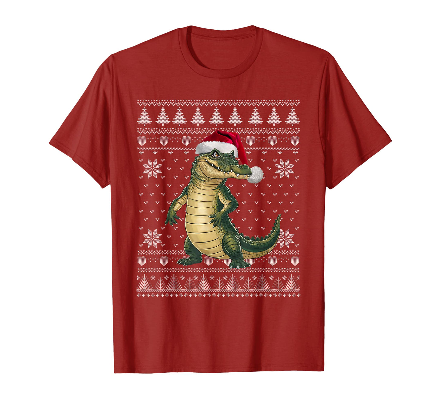 Funny Crocodile Ugly Christmas Sweater Santa Xmas PJs T-Shirt