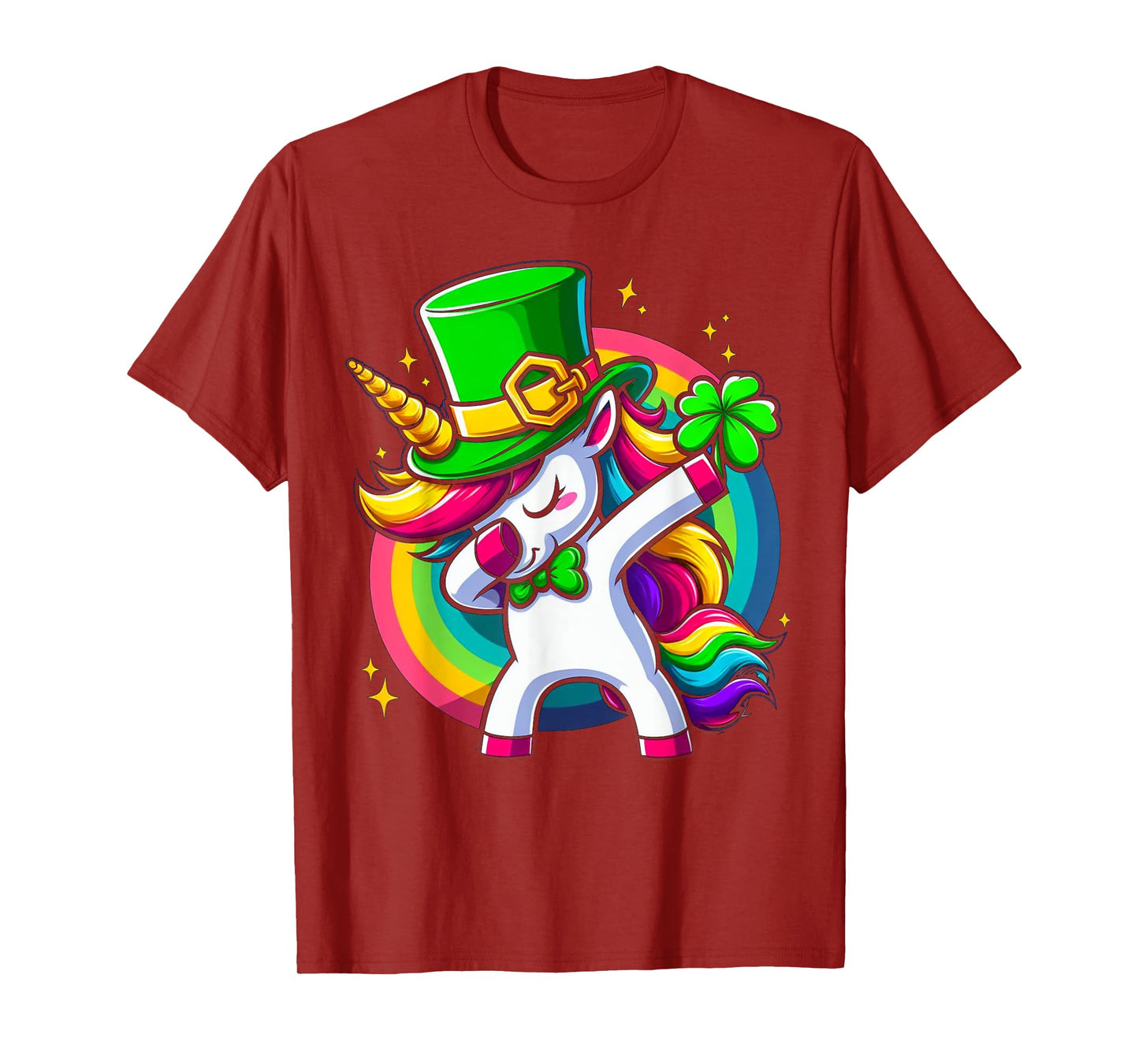 St Patricks Day Girls Dabbing Unicorn Leprechaun Lepricorn T-Shirt